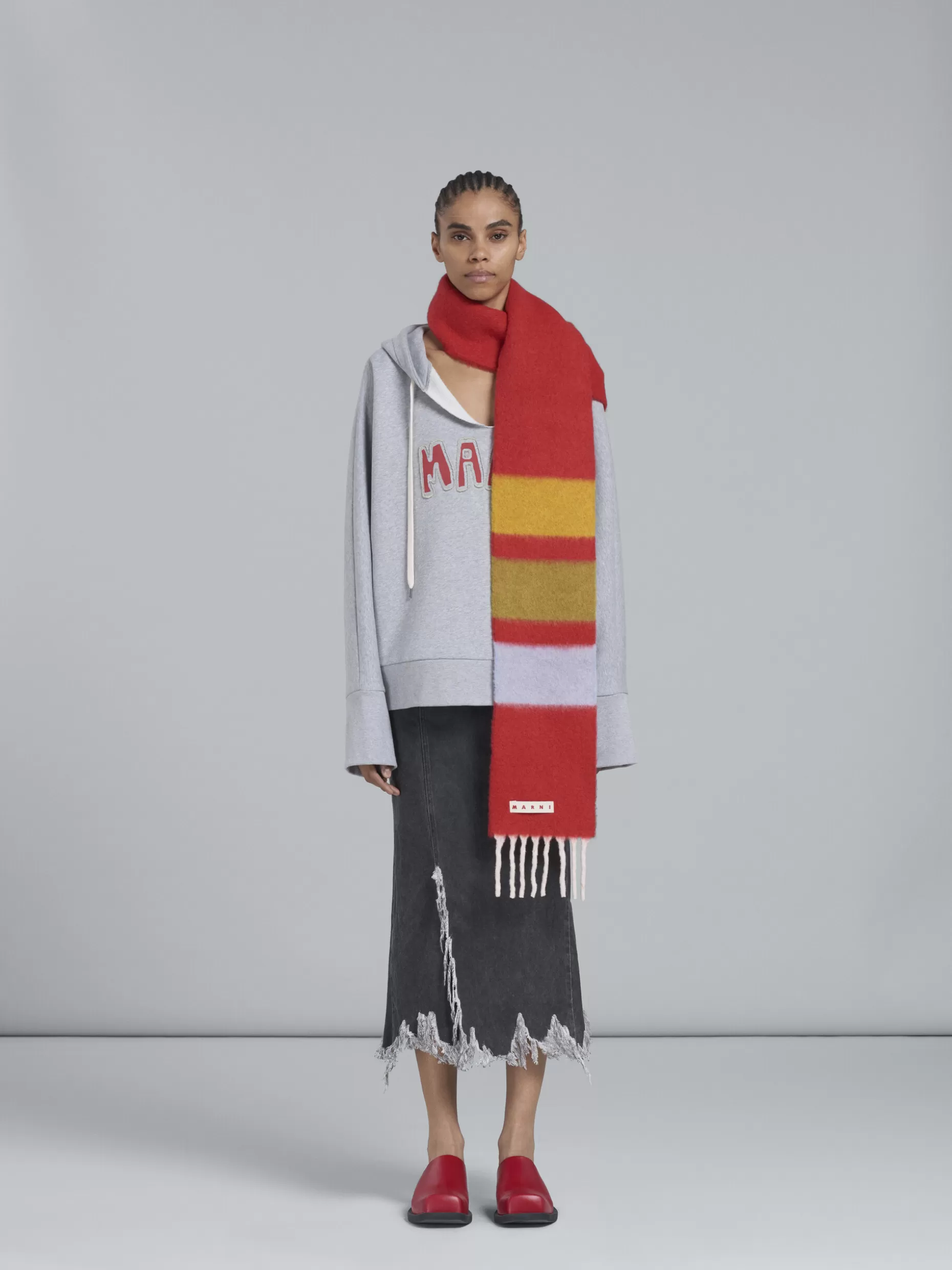 Women Marni Alpaca Striped Scarf