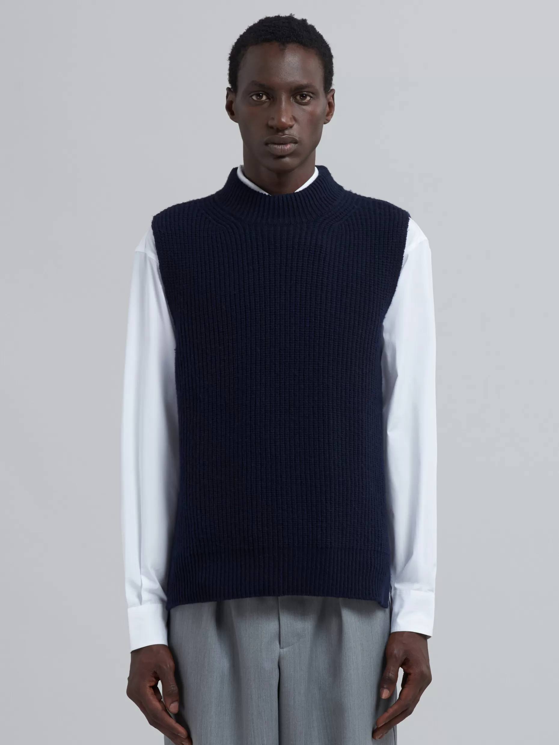 Men Marni Asymmetric Carded Wool Vest