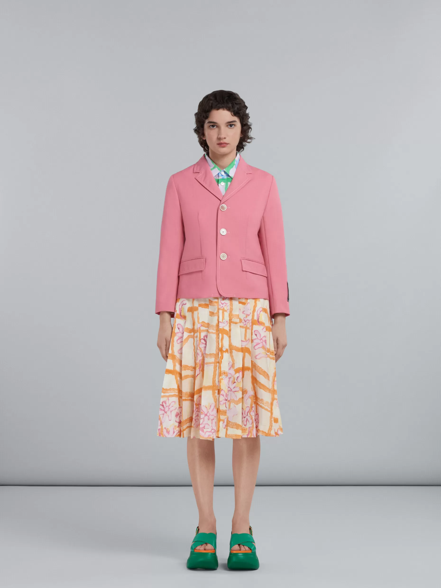 Women Marni Baby Pink Baby Jacket In Tropical Wool