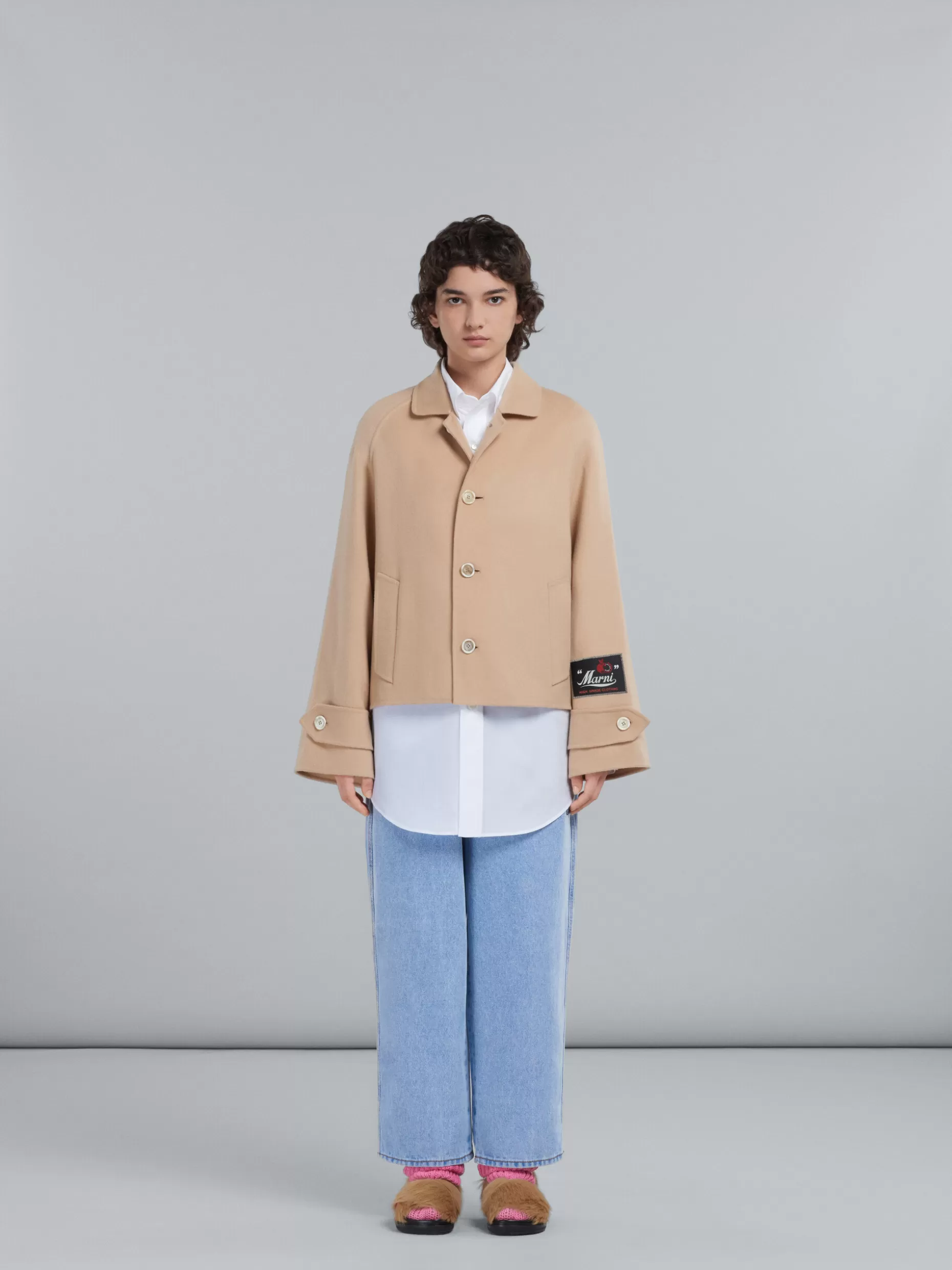 Women Marni Beige Jacket In Wool And Cashmere