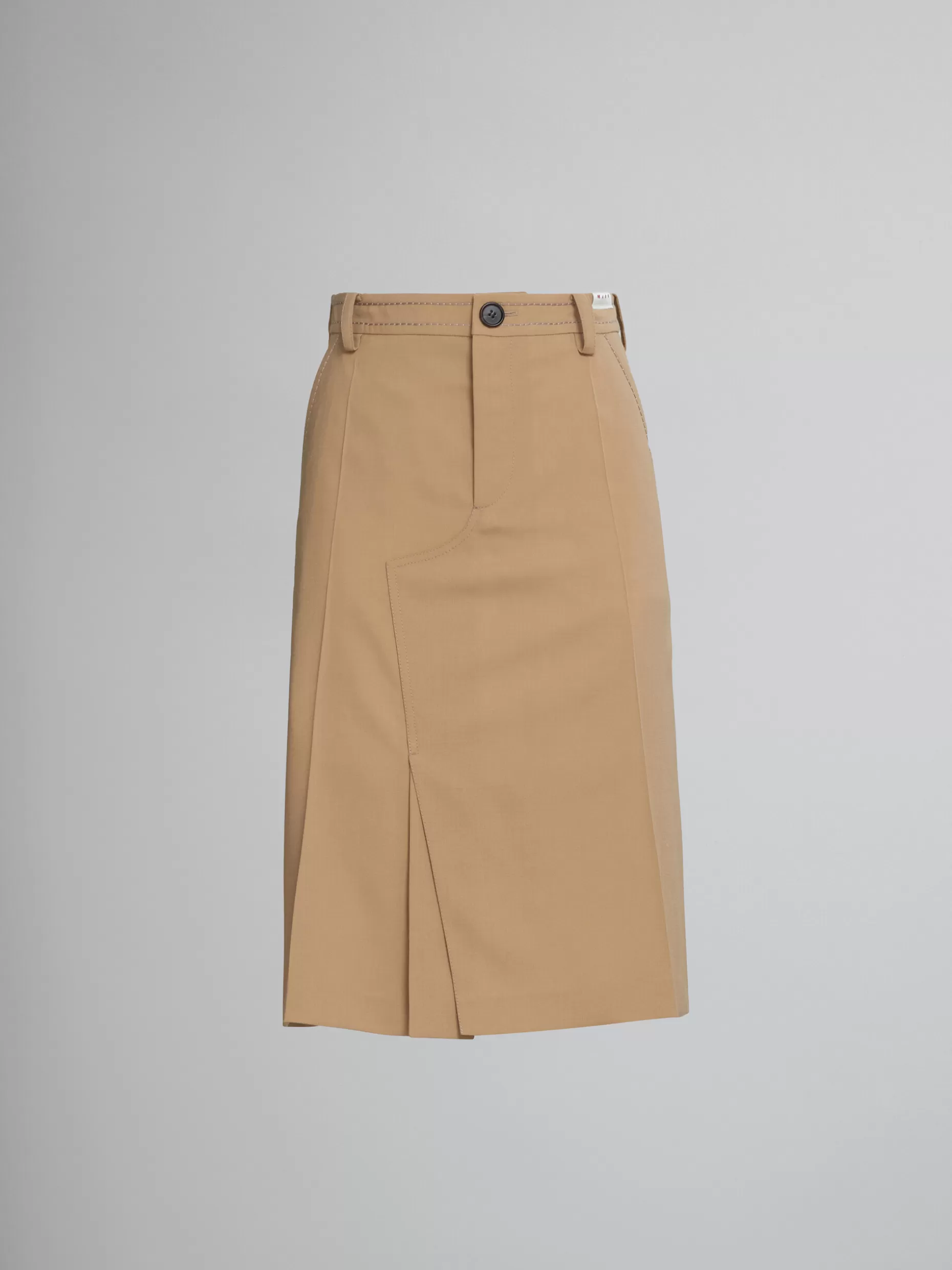 Women Marni Beige Tropical Wool Skirt