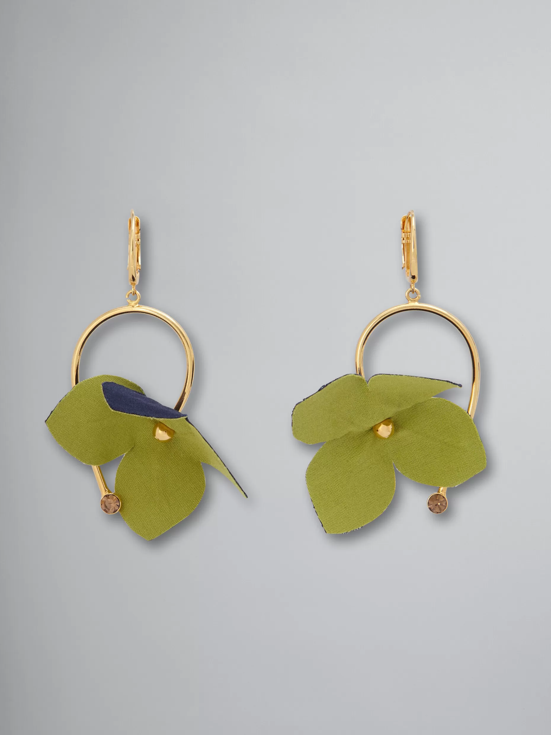 Women Marni Bi-Coloured Cotton Flower Flora Earrings