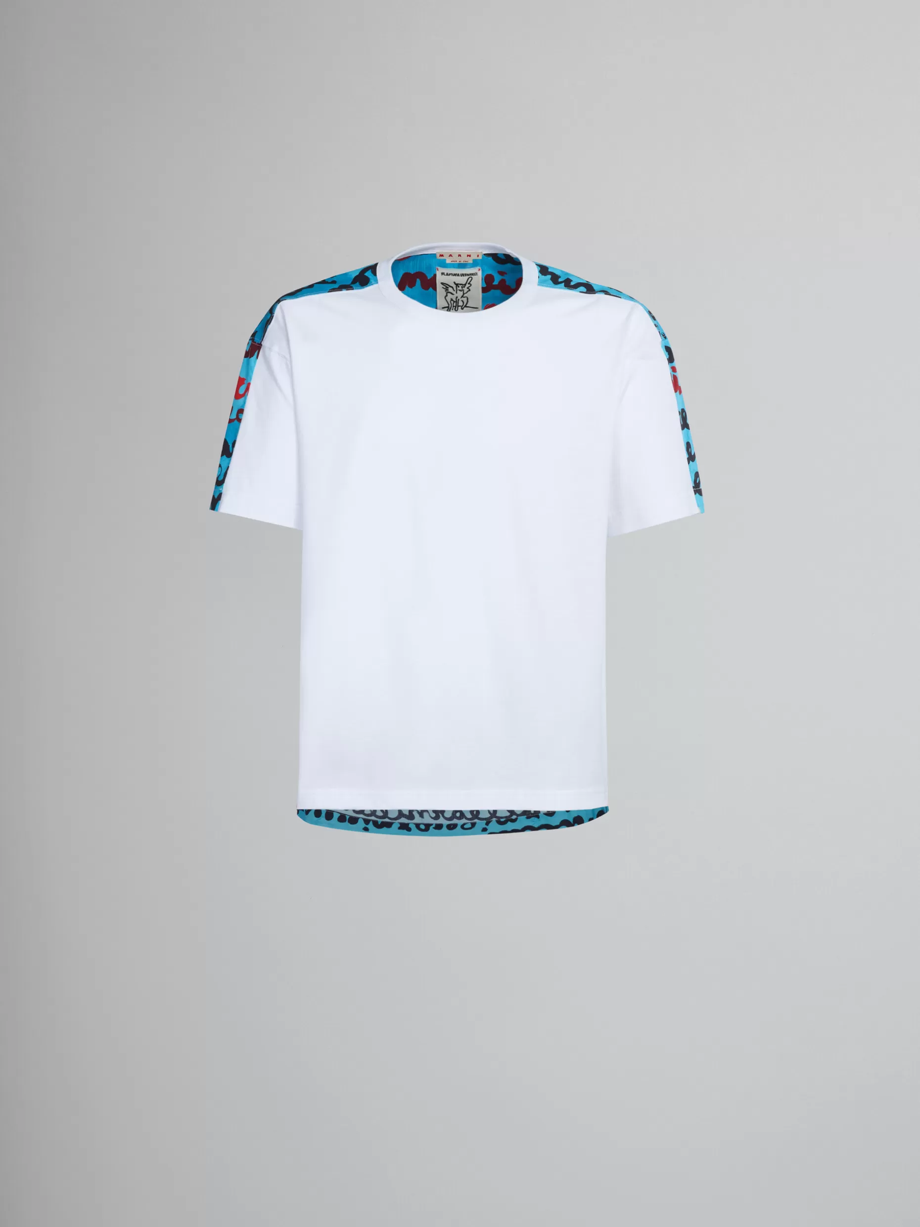 Men Marni Bio Cotton Jersey T-Shirt With Contrasting Back