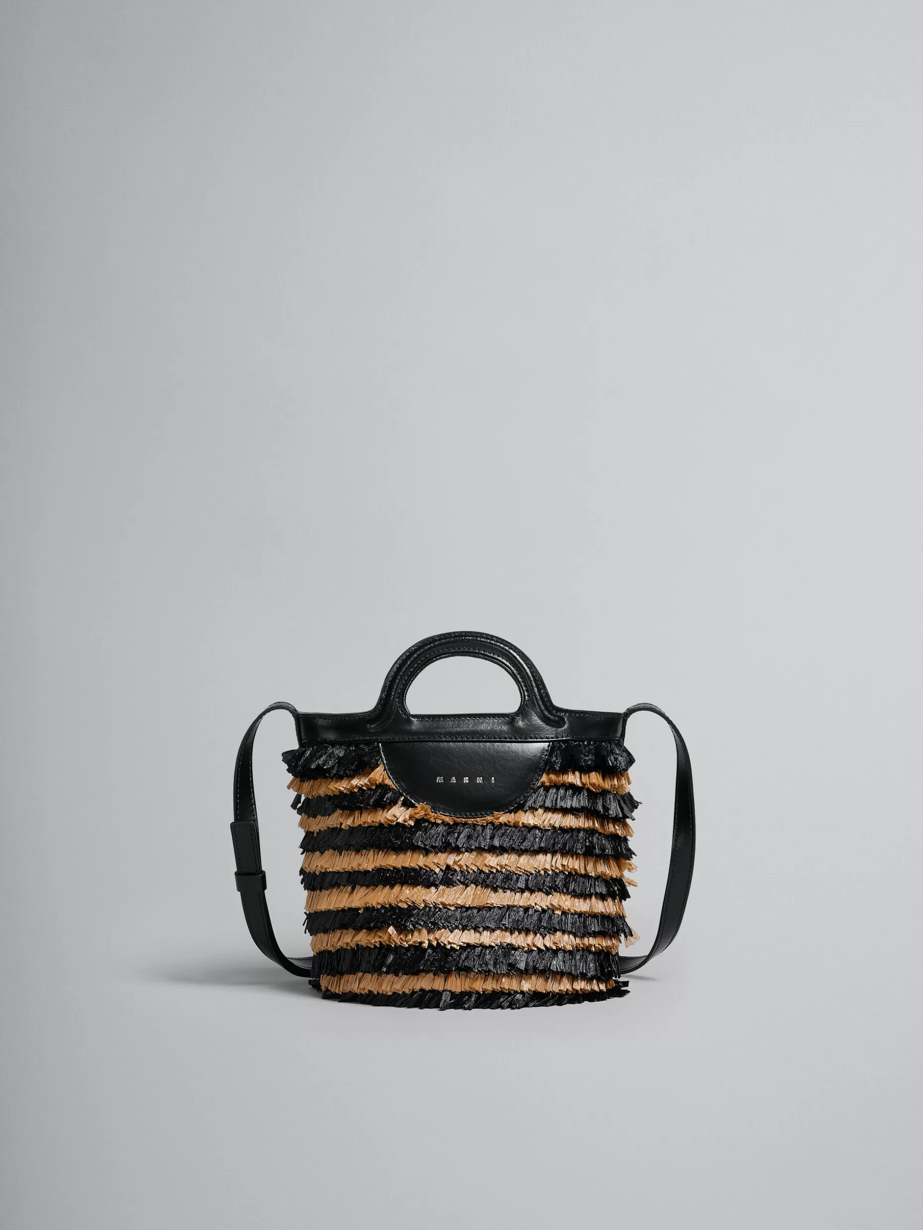 Women Marni Black Fringe Mini Bucket Bag