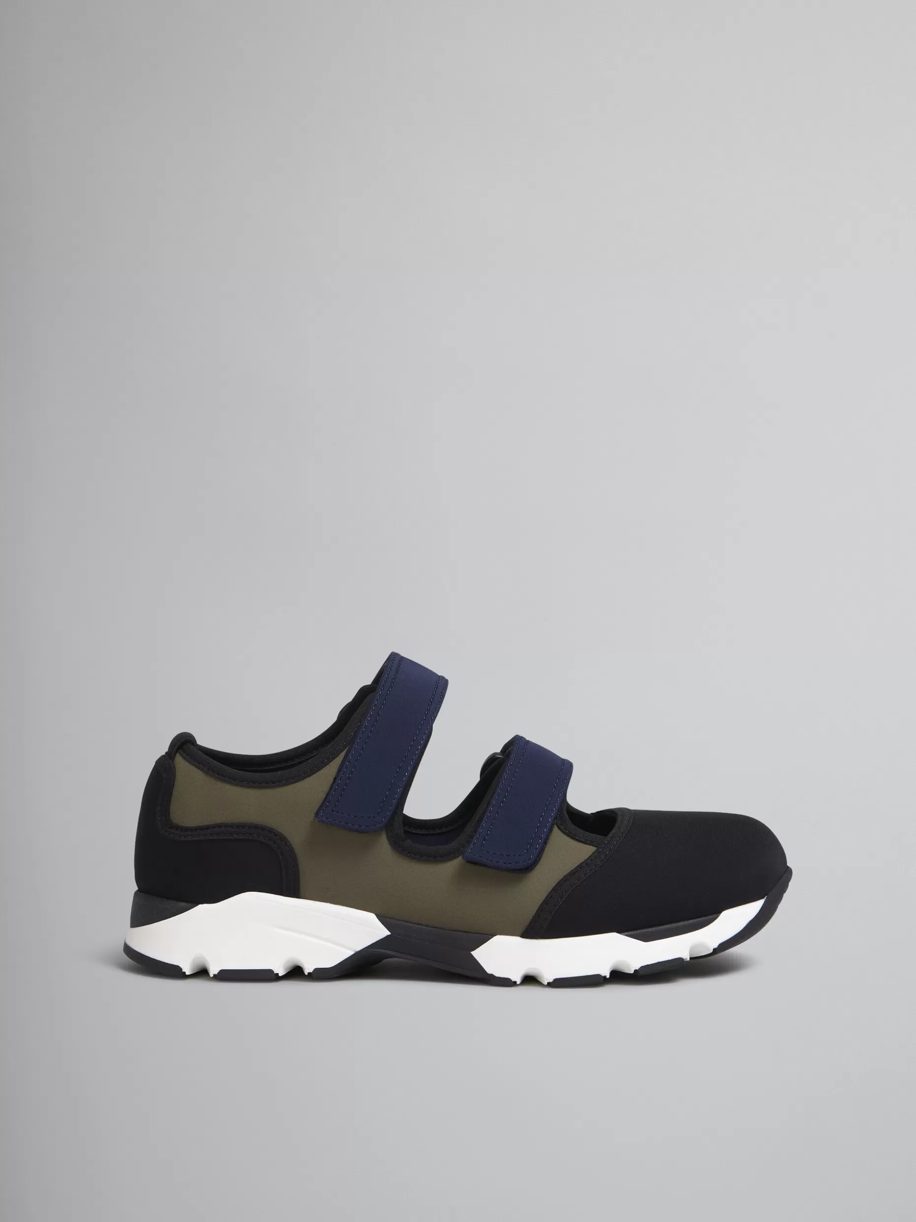 Women Marni Black Green And Blue Techno Fabric Sneakers