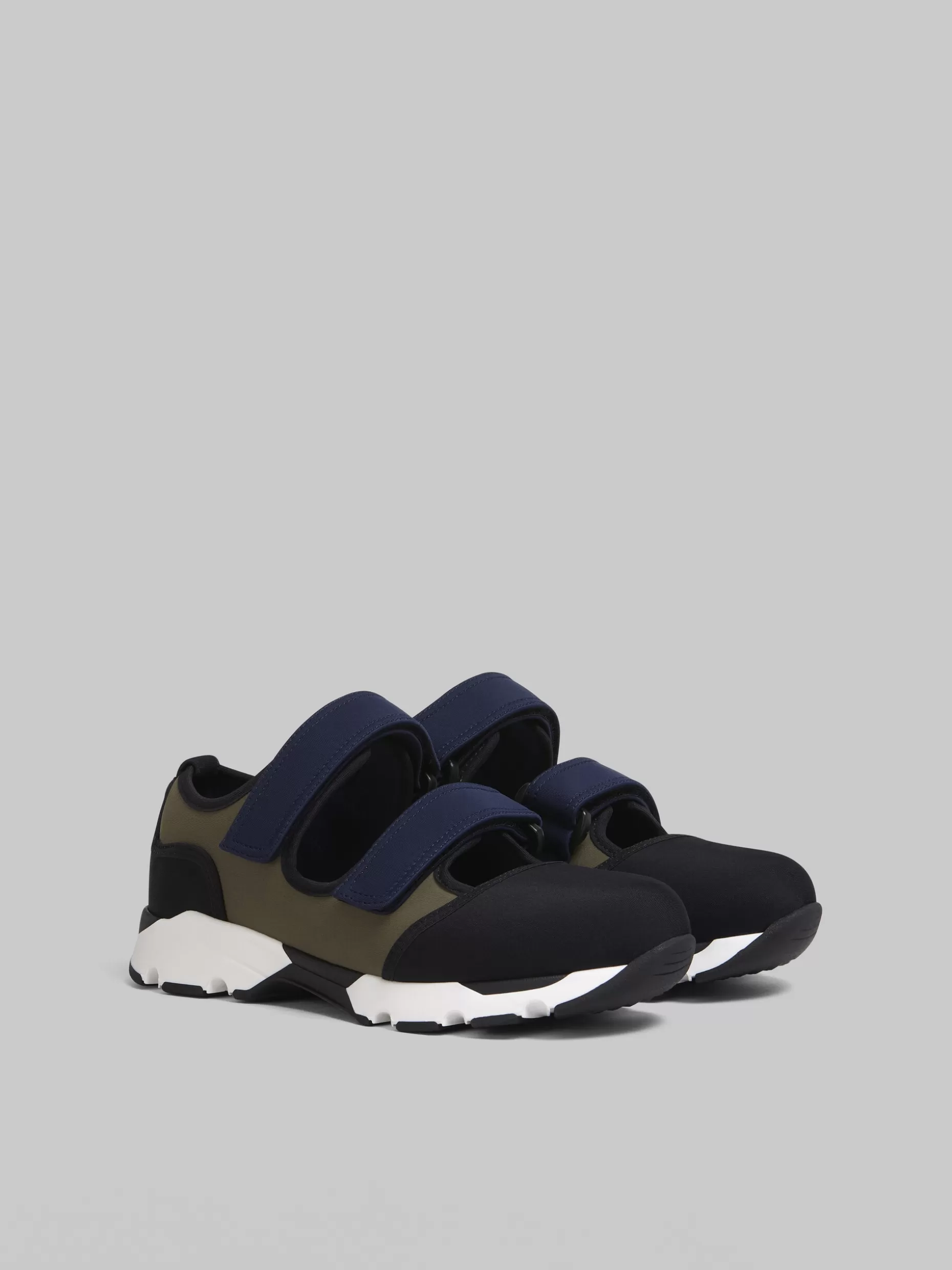 Women Marni Black Green And Blue Techno Fabric Sneakers