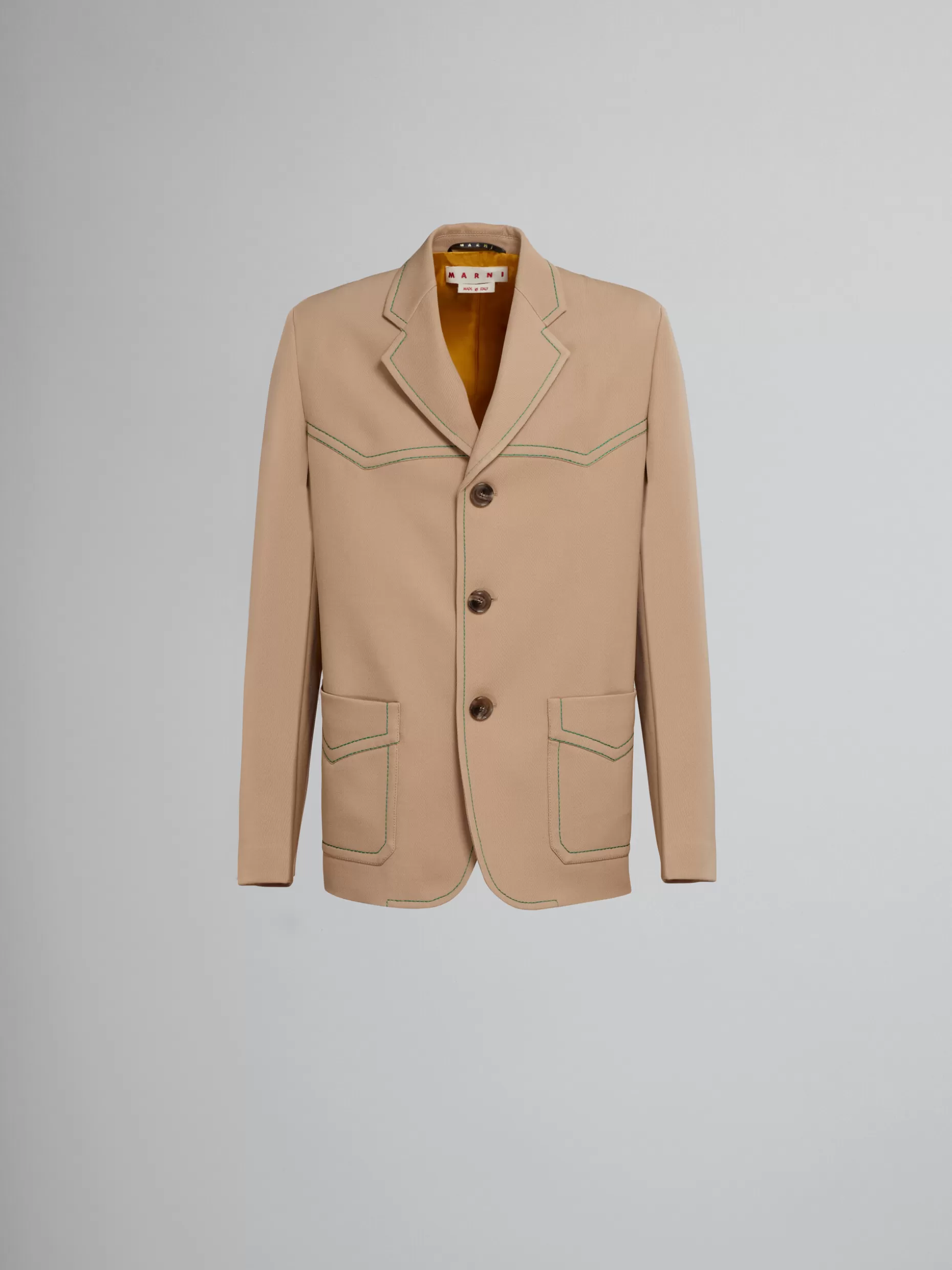 Men Marni Blazer In Beige Cavalry Wool