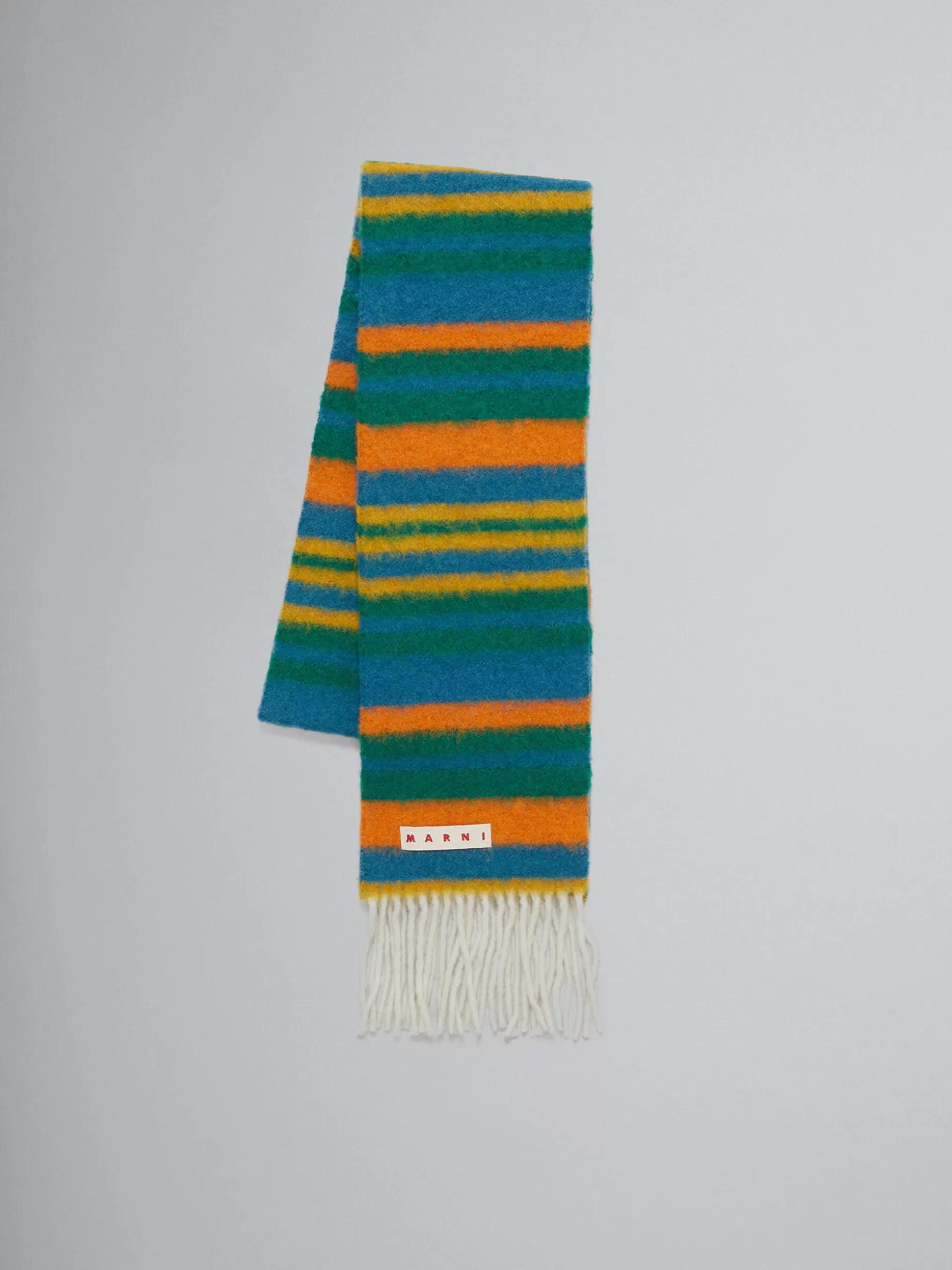 Women Marni Blue And Green Alpaca And Wool Scarf