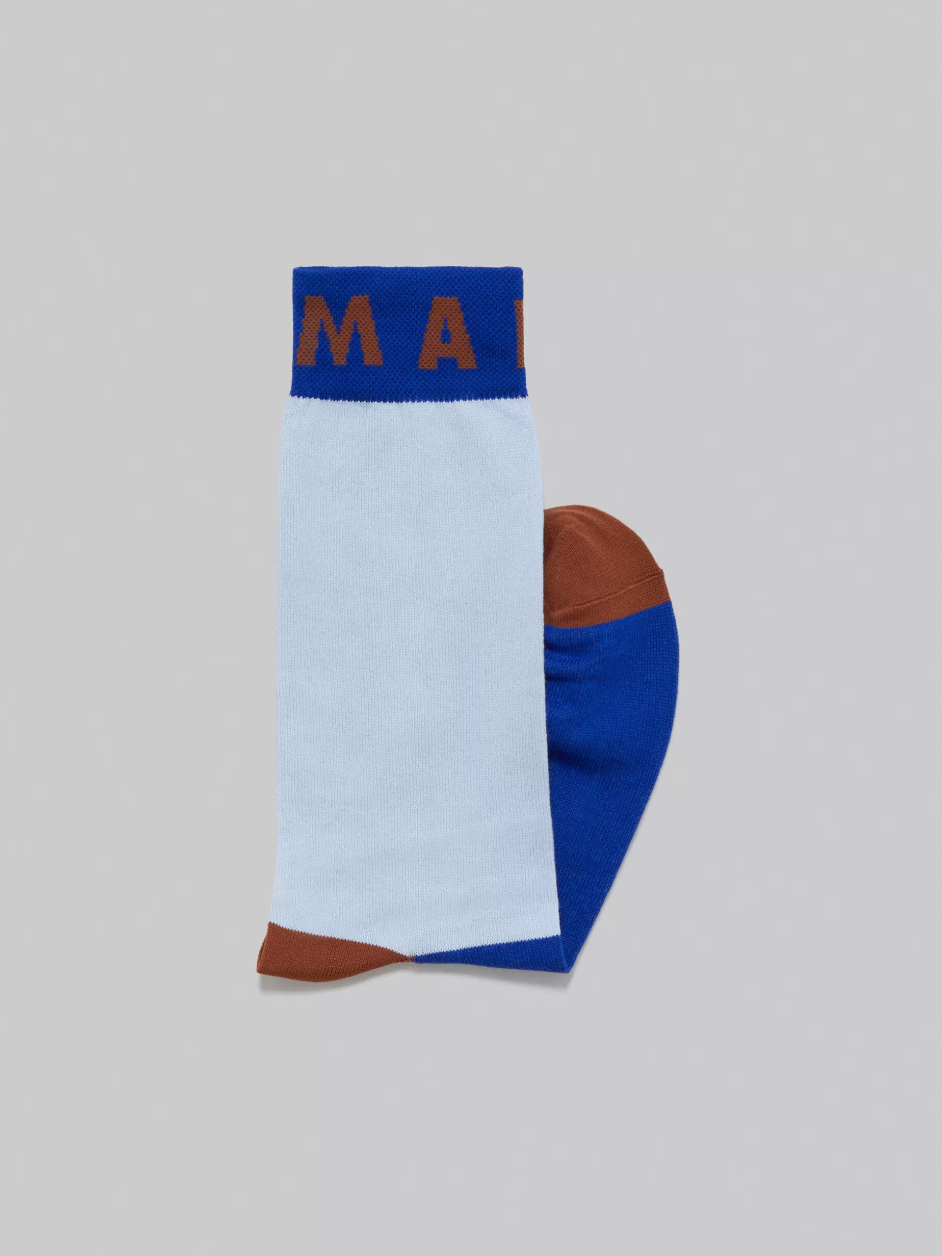 Women Marni Blue Cotton And Nylon Socks With Colour Blocks