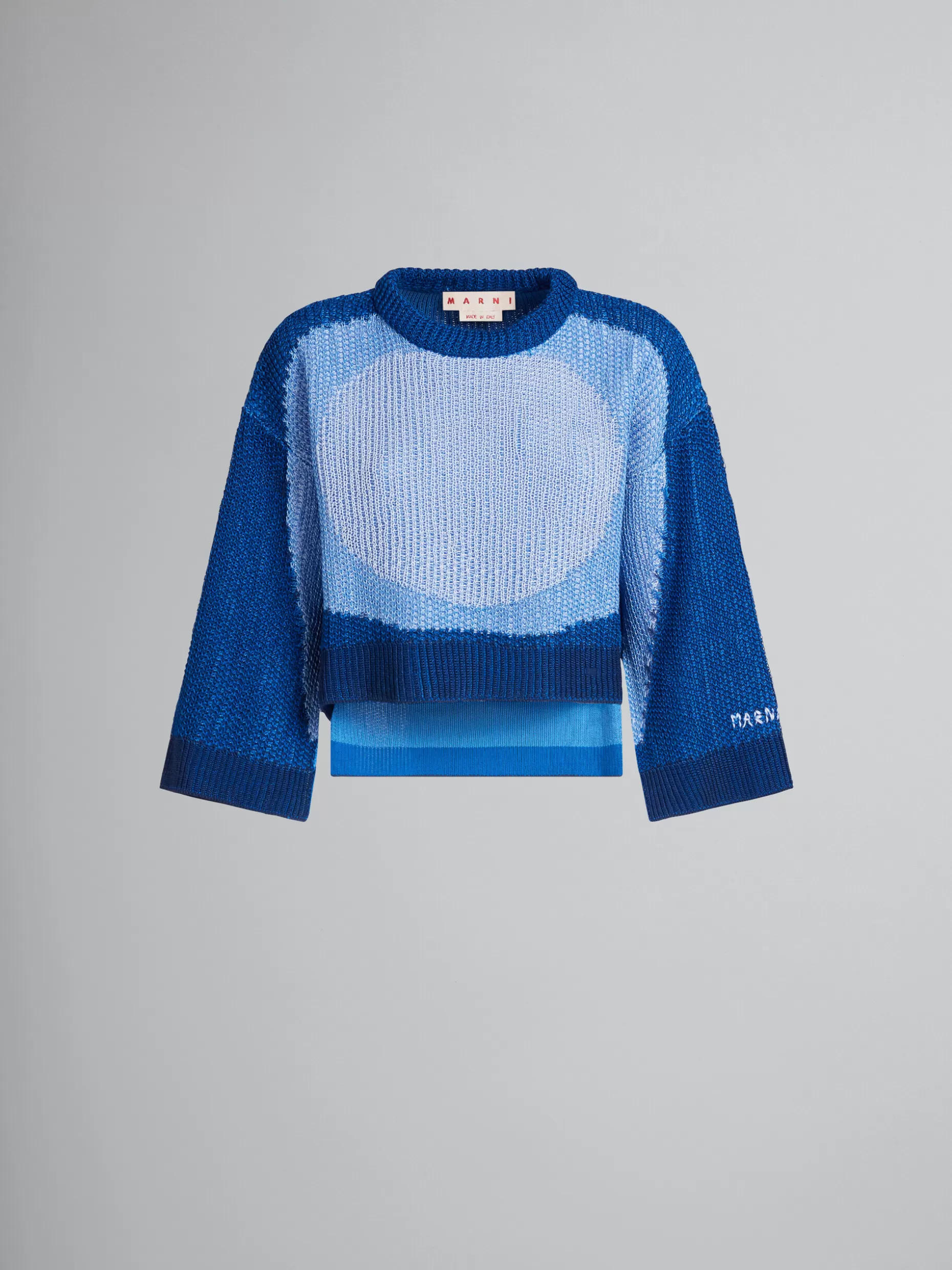 Women Marni Blue Cotton Jumper With Kimono Sleeves