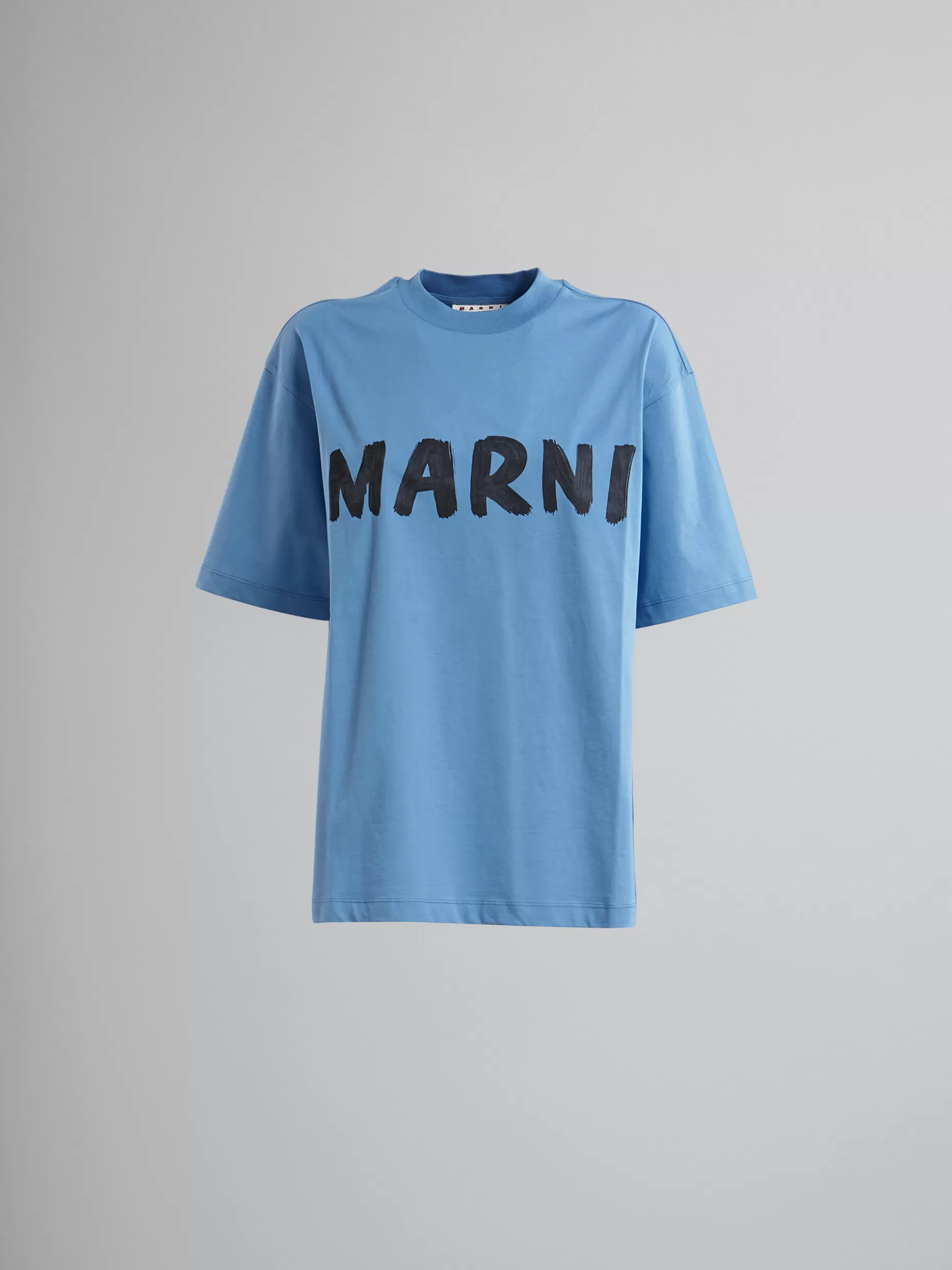 Women Marni Blue Logo Print Bio Jersey T-Shirt