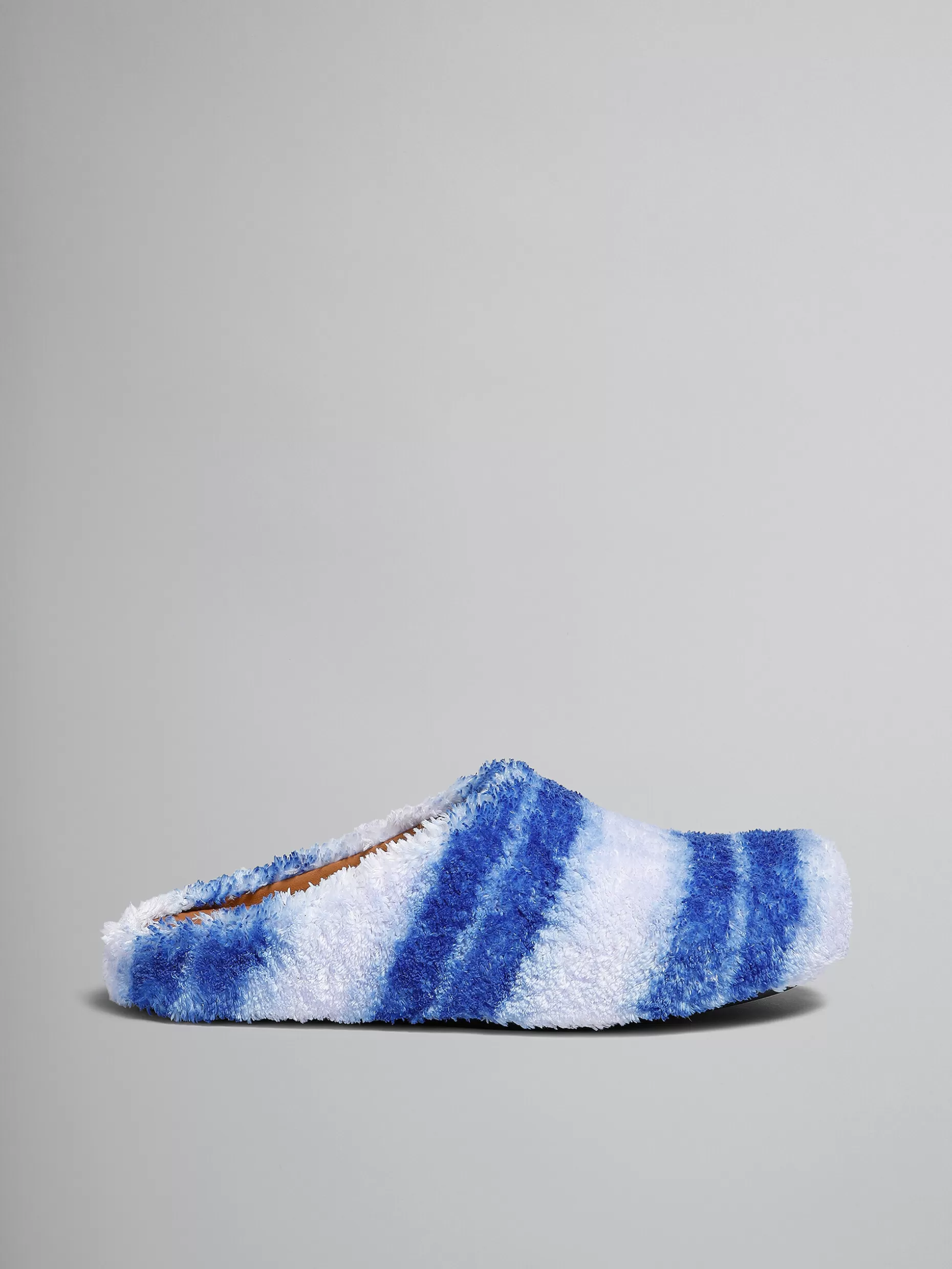 Men Marni Blue Striped Terry Fussbett Sabot