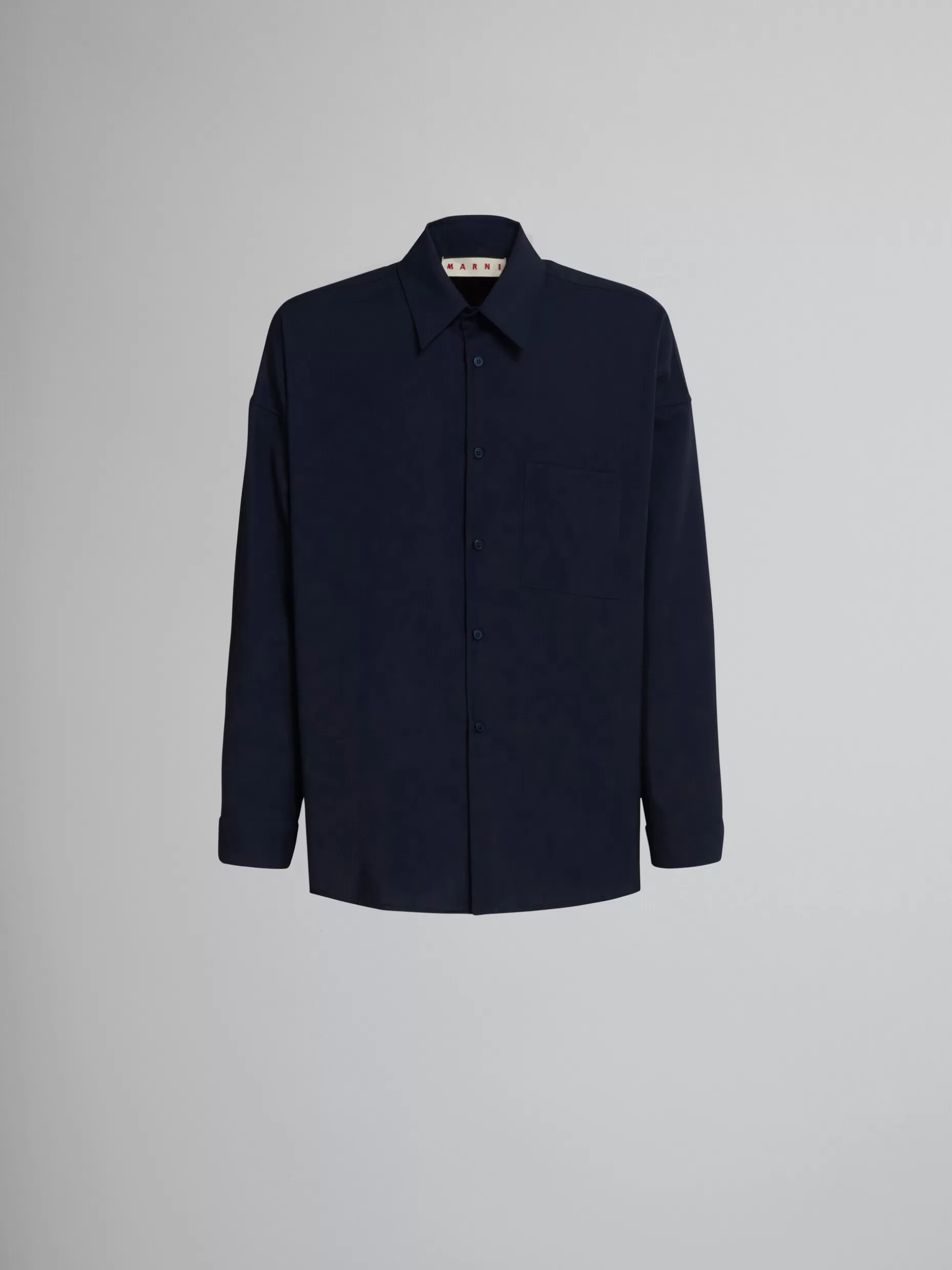 Men Marni Blue Tropical Wool Shirt