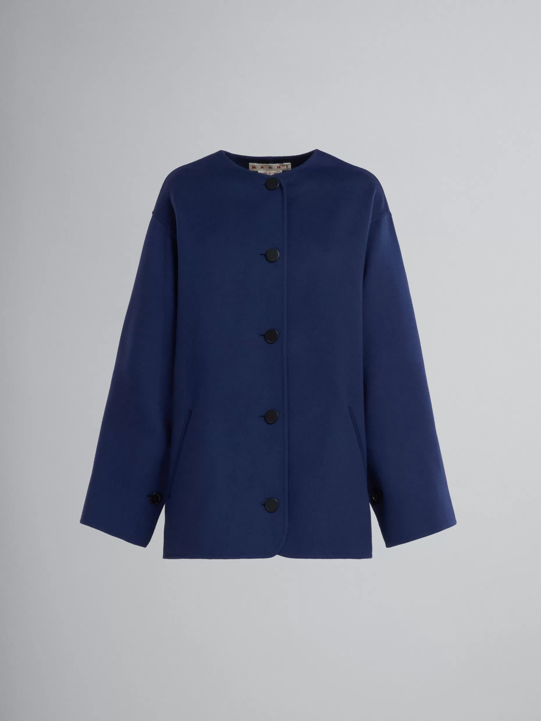 Women Marni Blue Wool Peacoat