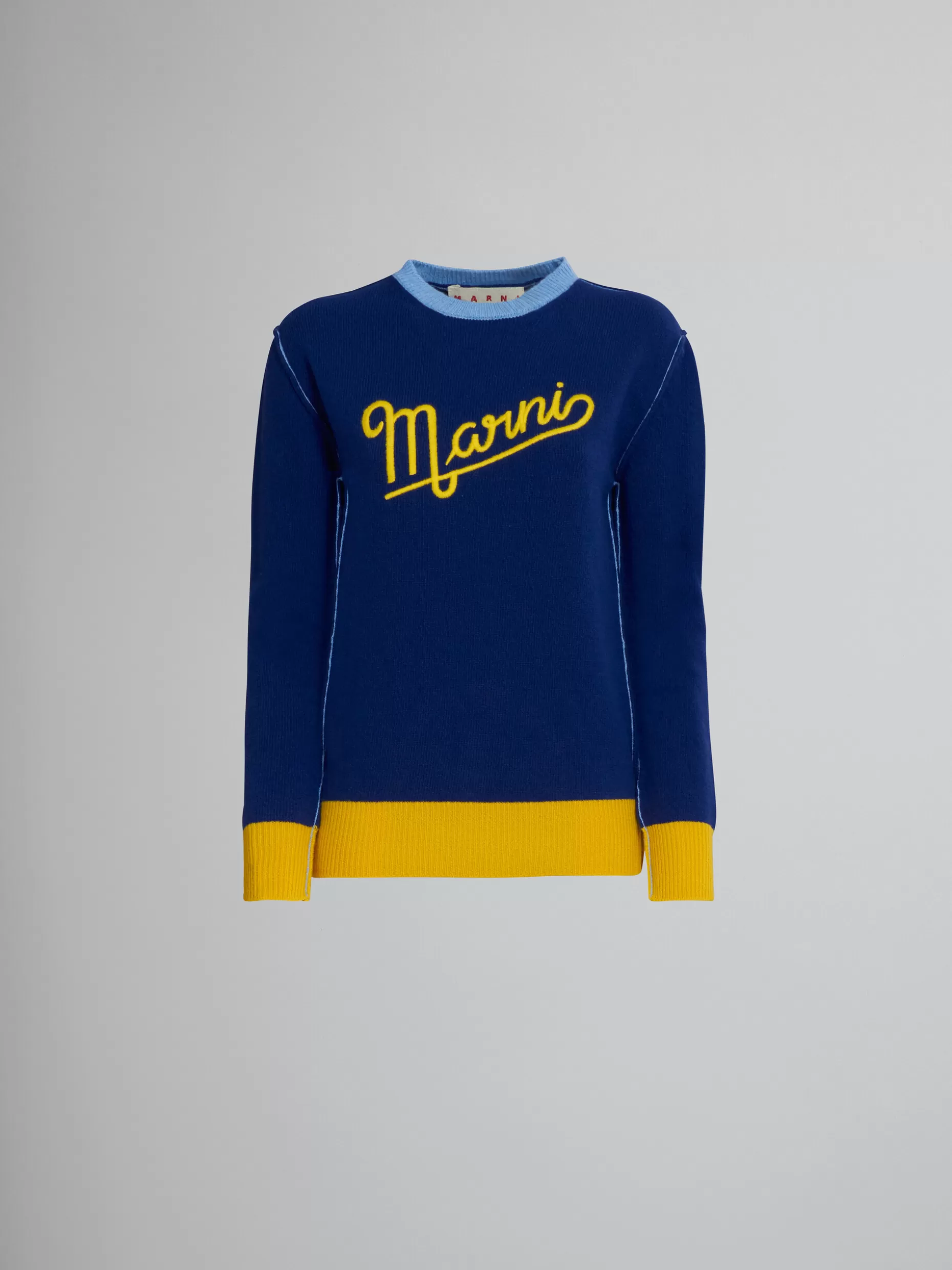 Women Marni Blue Wool Sweater With Logo