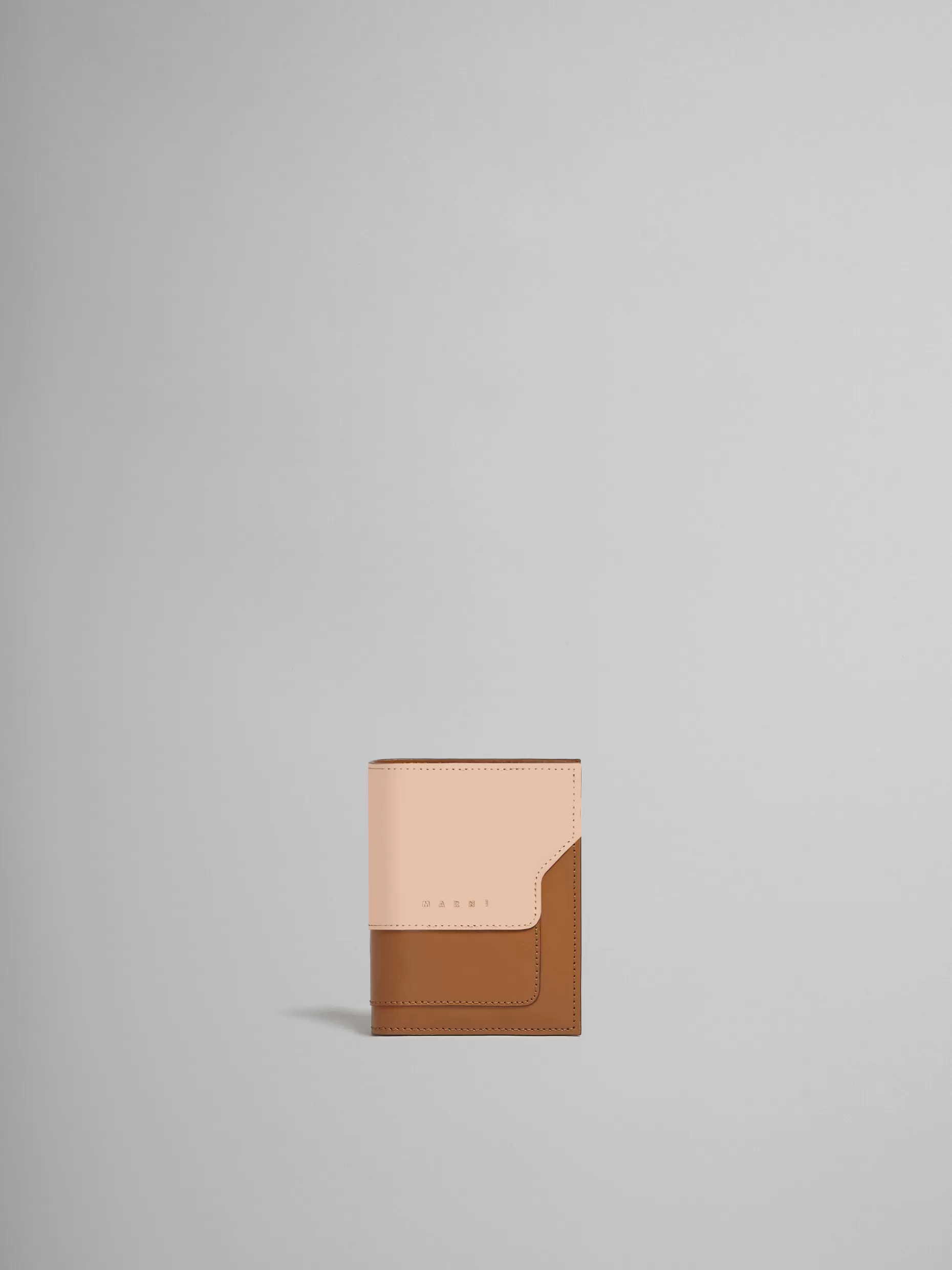 Women Marni Brown And Pink Leather Bi-Fold Wallet