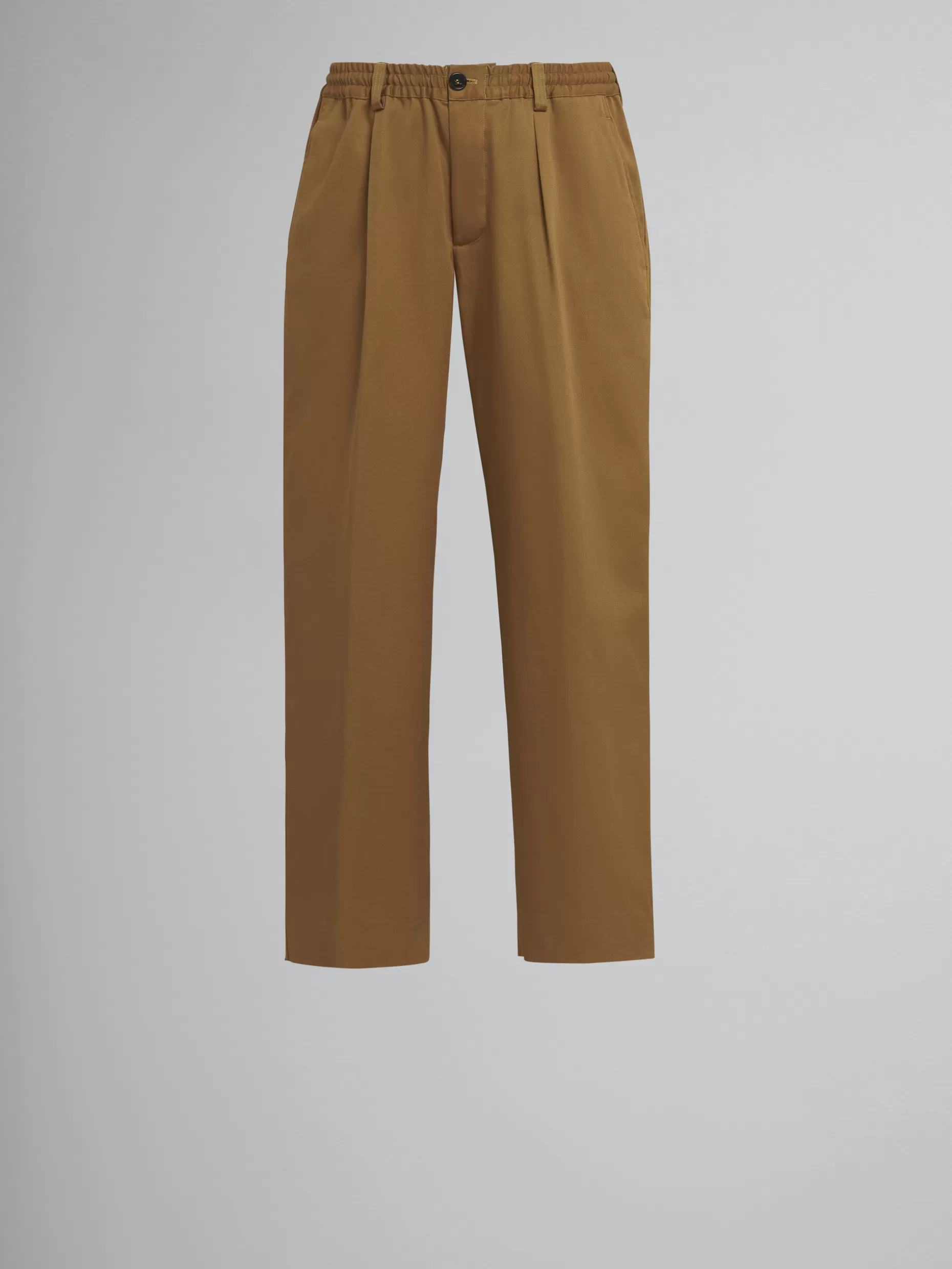 Men Marni Brown Cotton Gabardine Pants