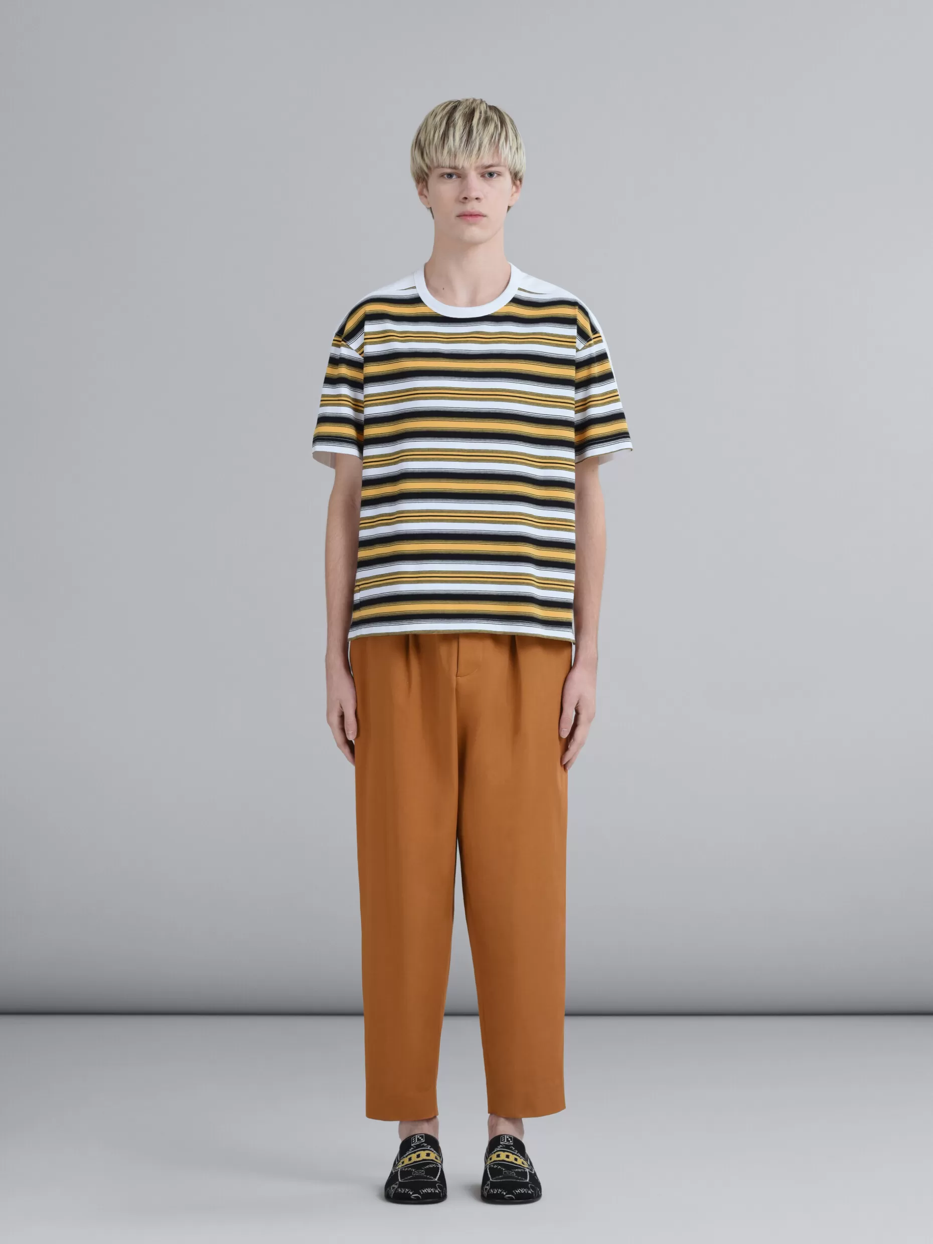 Men Marni Brown Cotton Gabardine Pants