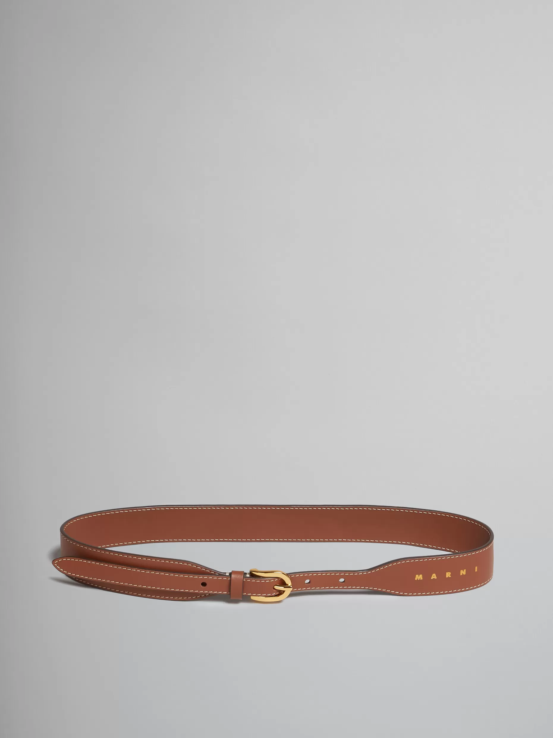 Women Marni Brown Leather Belt