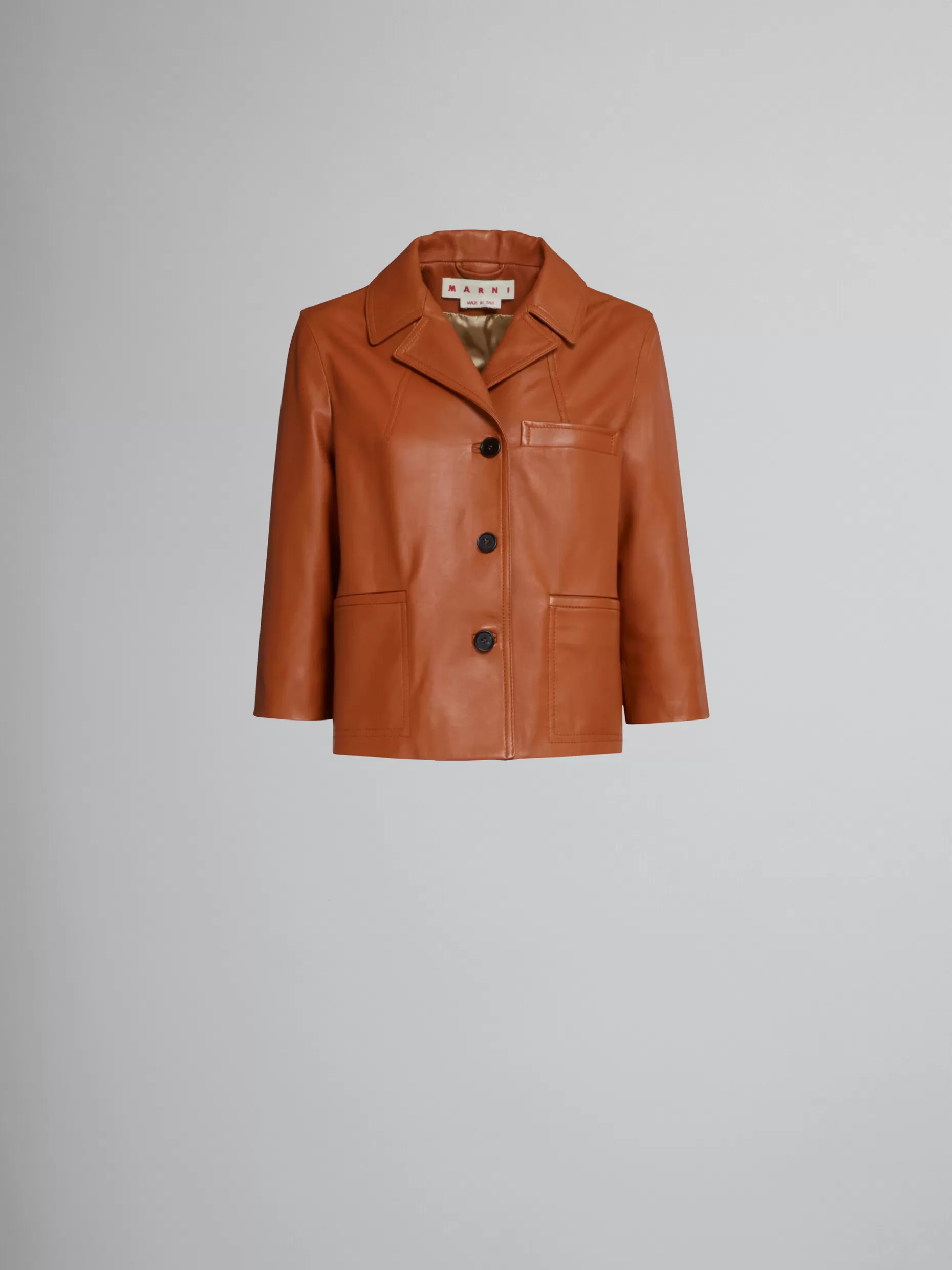 Women Marni Brown Nappa Leather Jacket