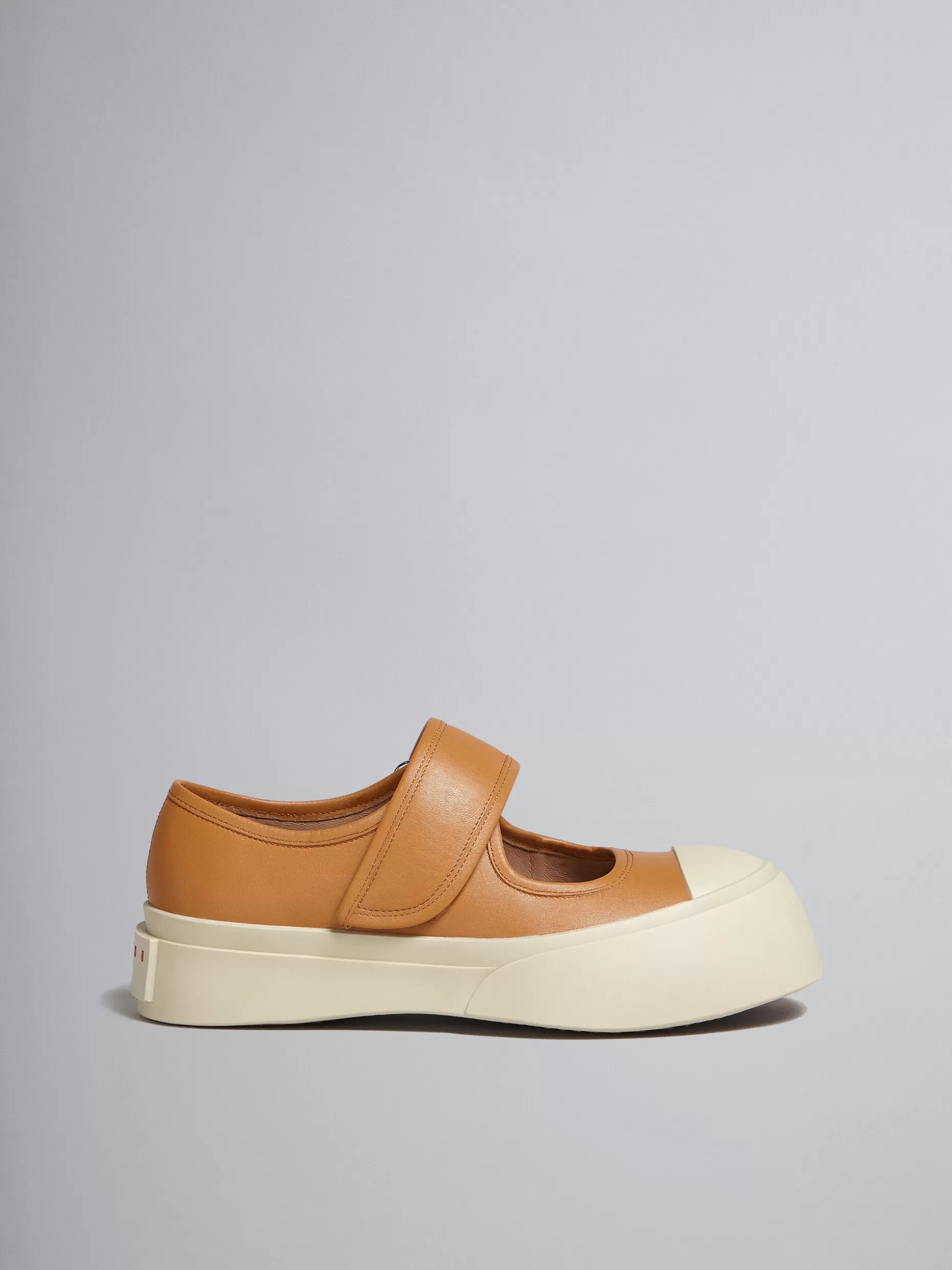 Women Marni Brown Nappa Leather Mary Jane Sneaker