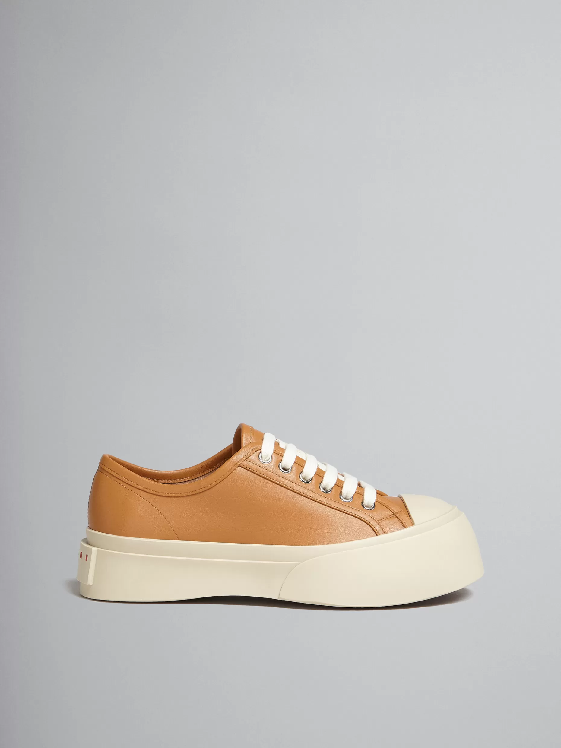 Women Marni Brown Nappa Leather Pablo Lace-Up Sneaker