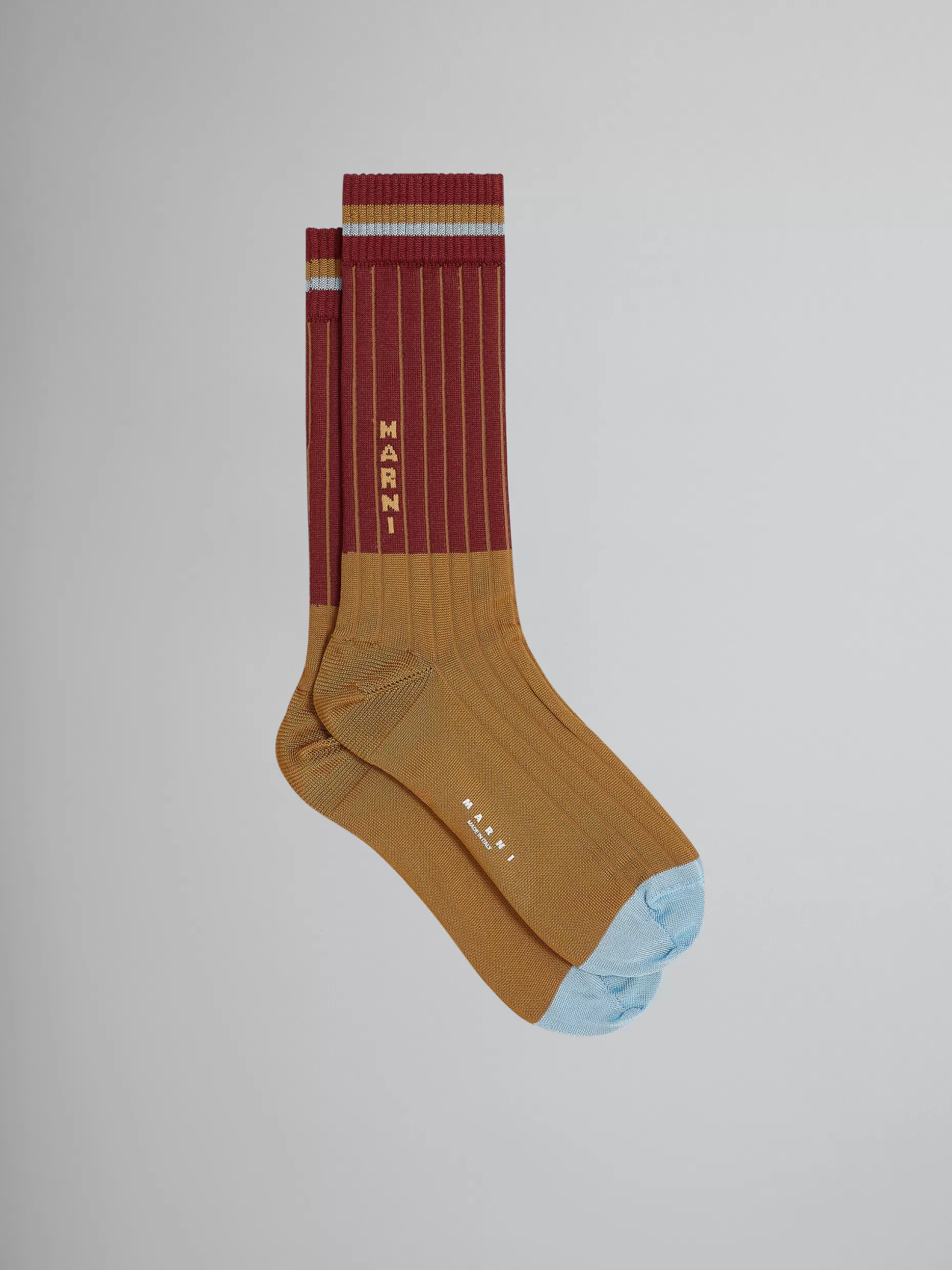 Women Marni Brown Two-Tone Viscose Socks