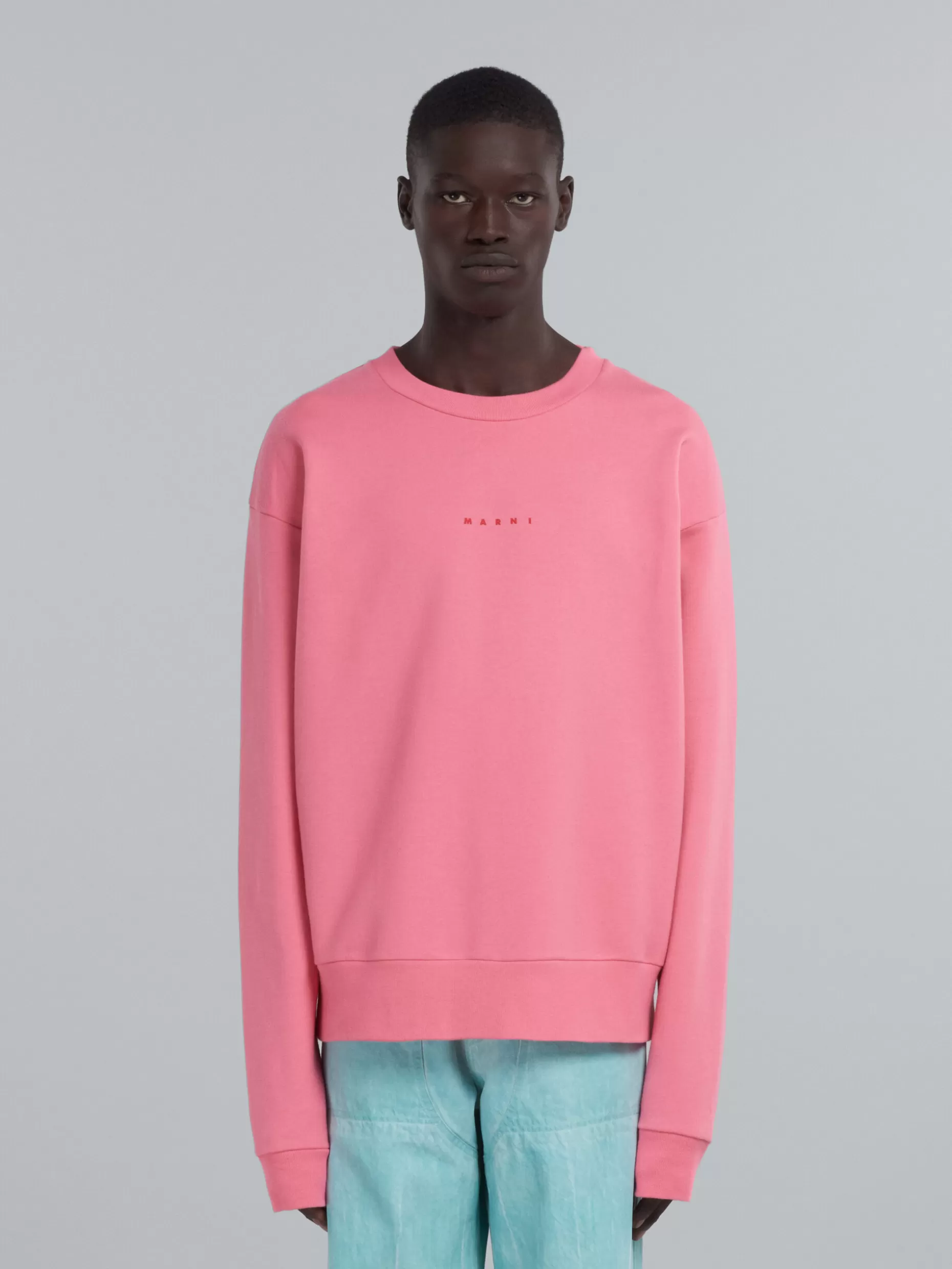 Men Marni Candy Pink Sweatshirt With Logo