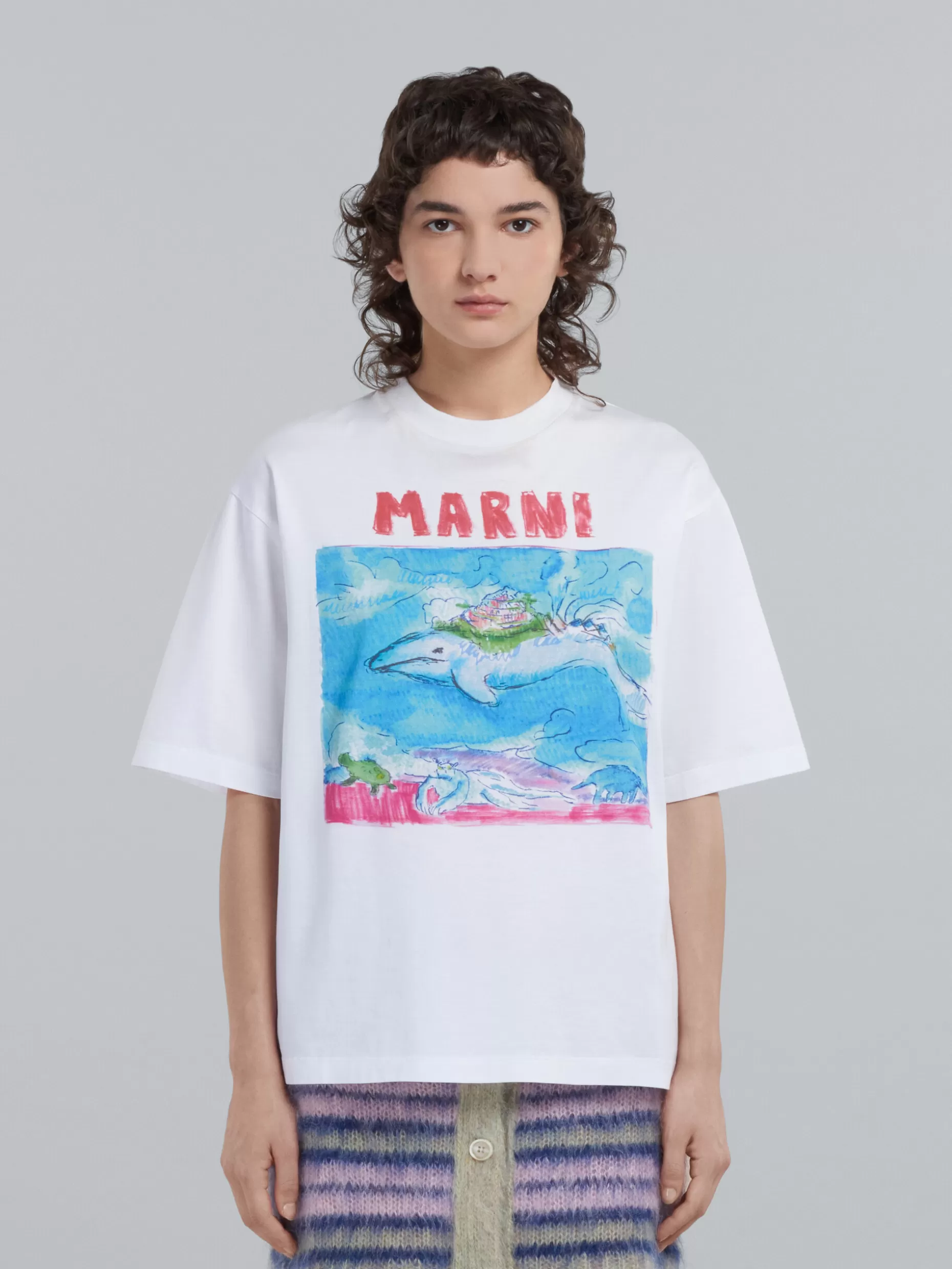 Women Marni Cotton T-Shirt With Print