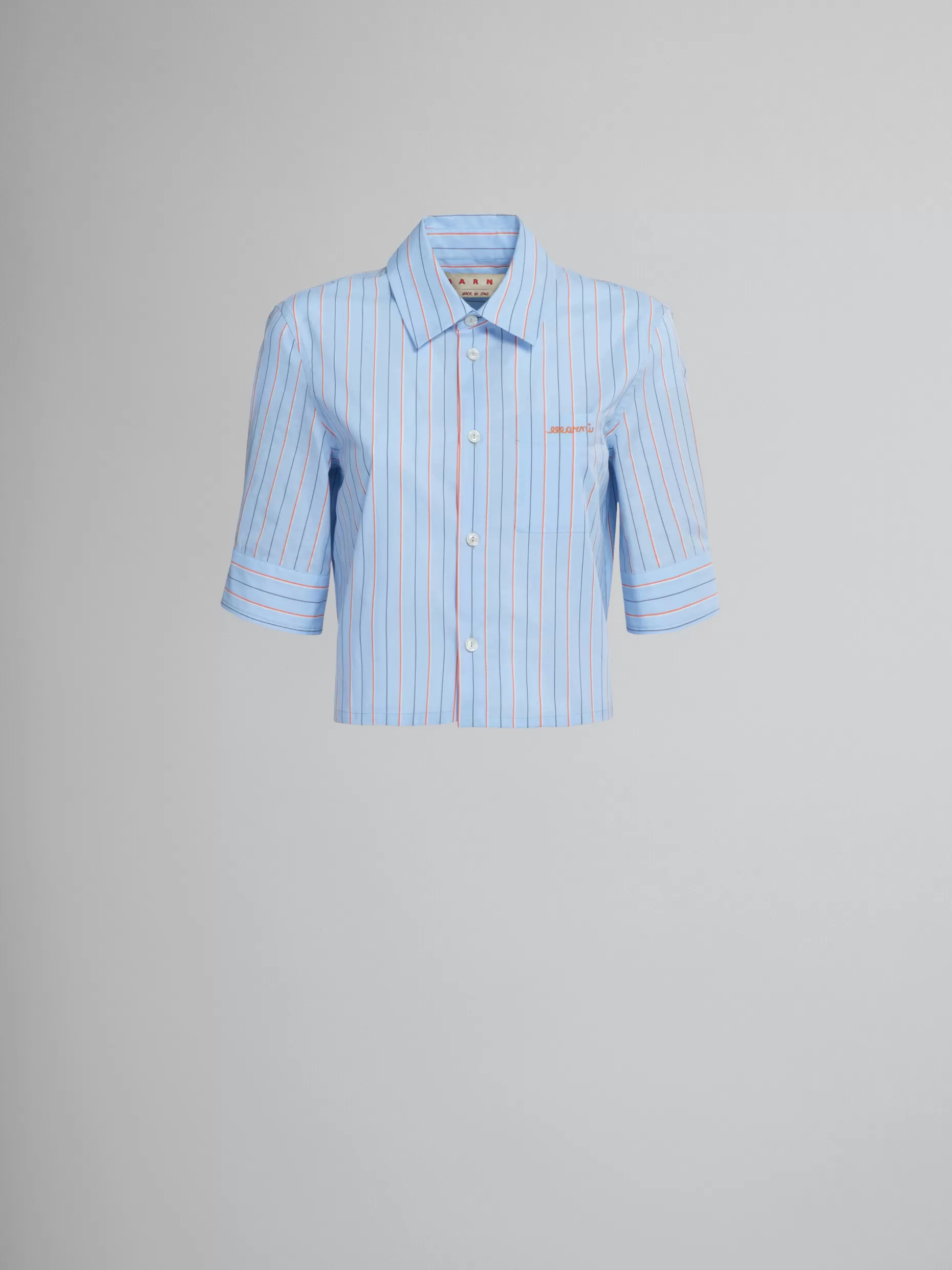 Women Marni Cropped Light Blue Bio Poplin Shirt