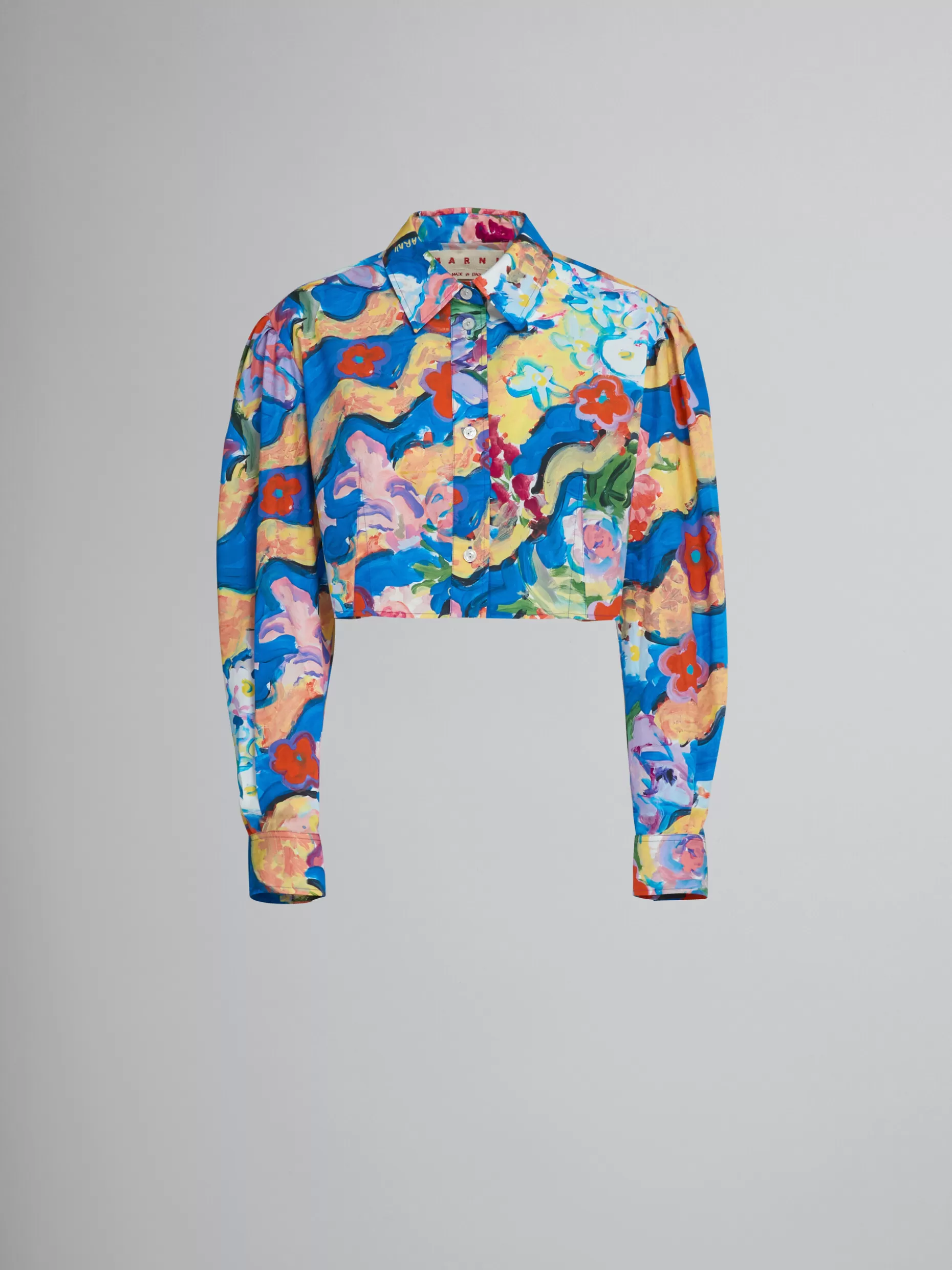 Women Marni Cropped Printed Poplin Shirt