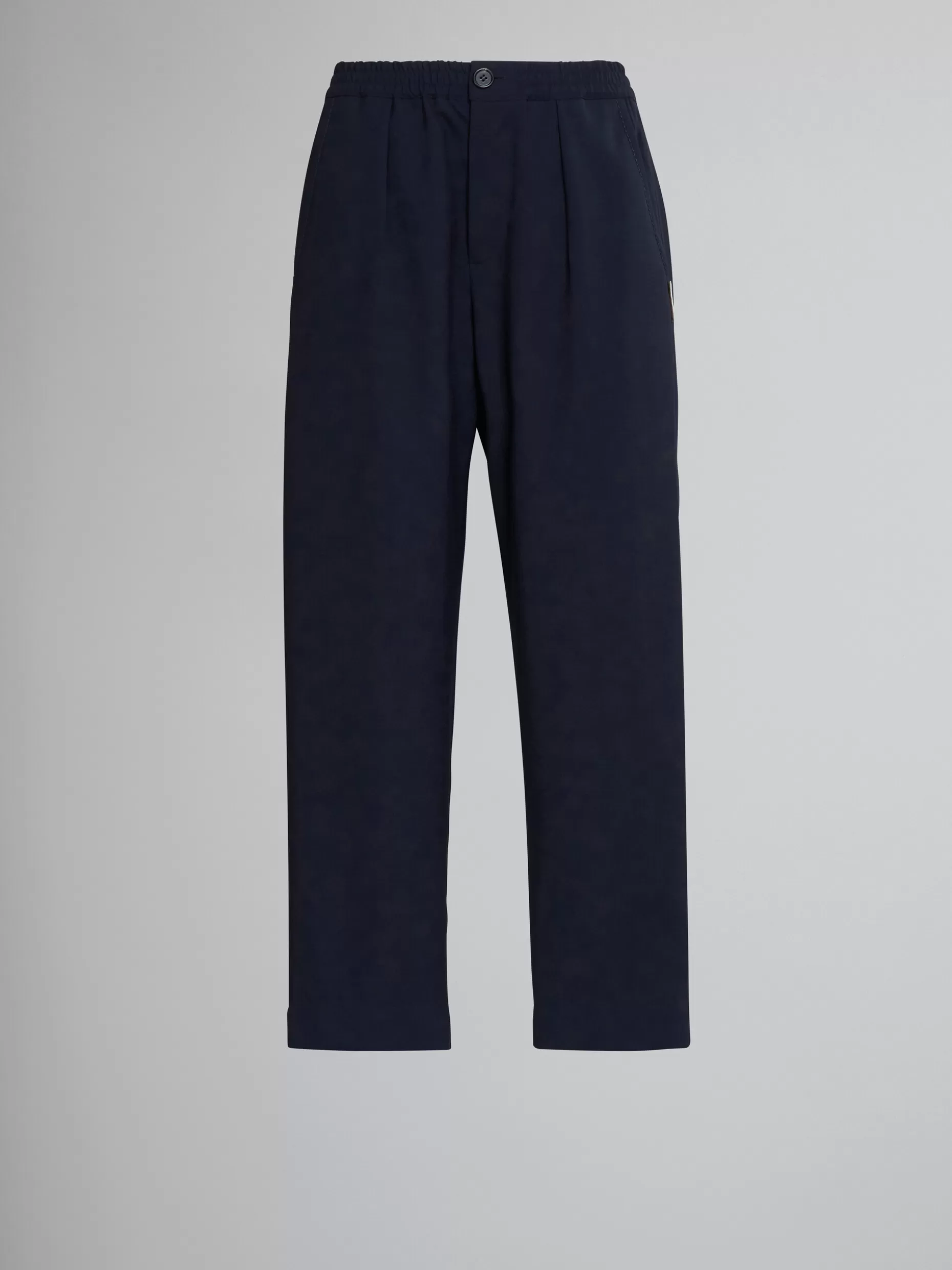 Women Marni Cropped Trousers In Blue Tropical Wool