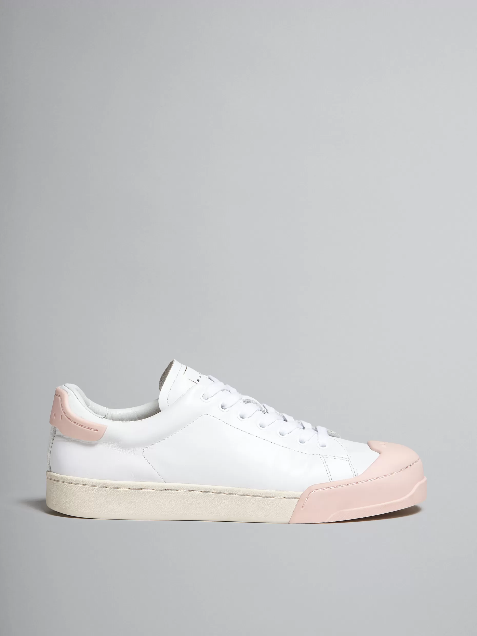 Men Marni Dada Bumper Sneaker In White And Pink Leather