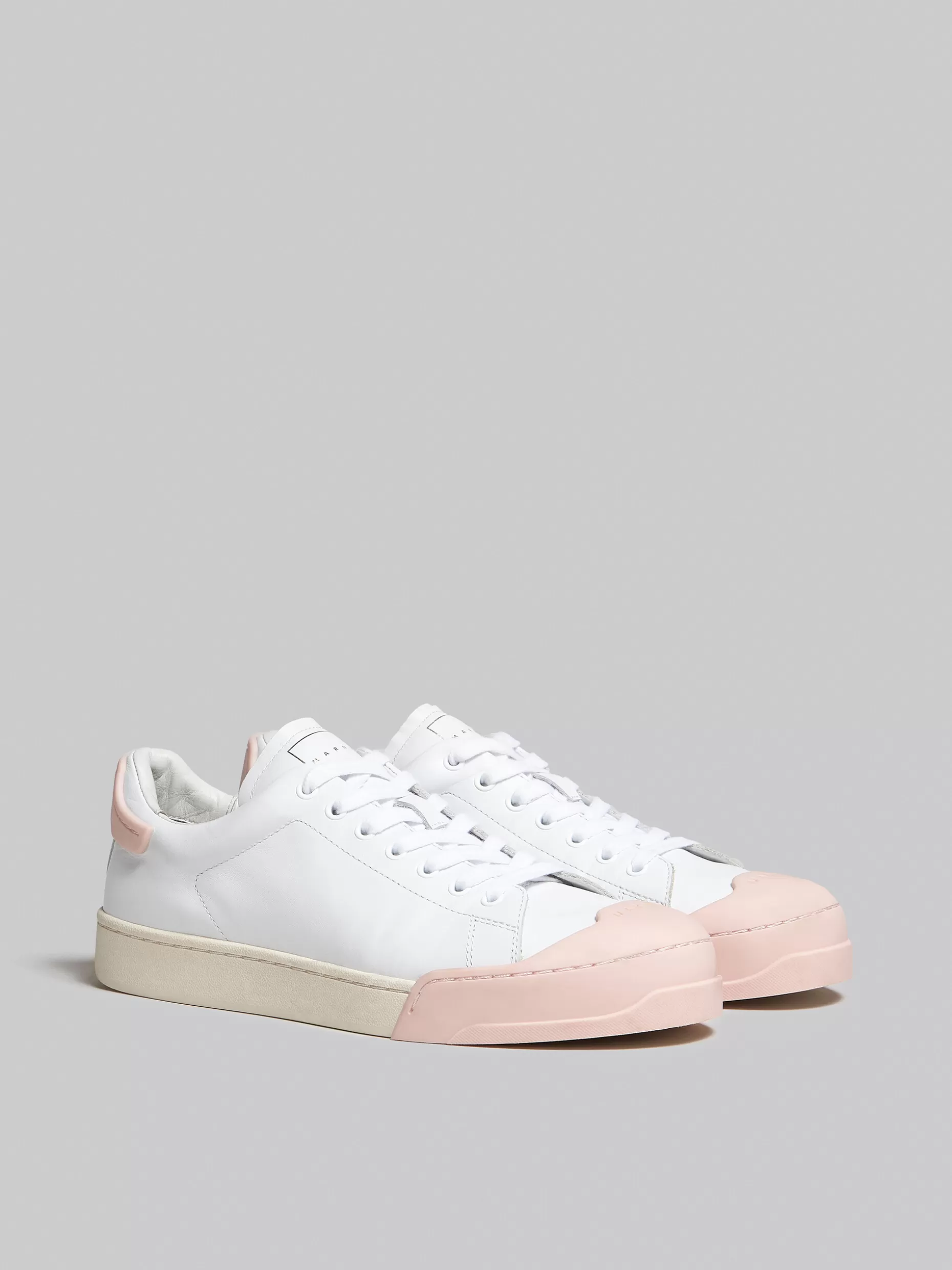 Men Marni Dada Bumper Sneaker In White And Pink Leather