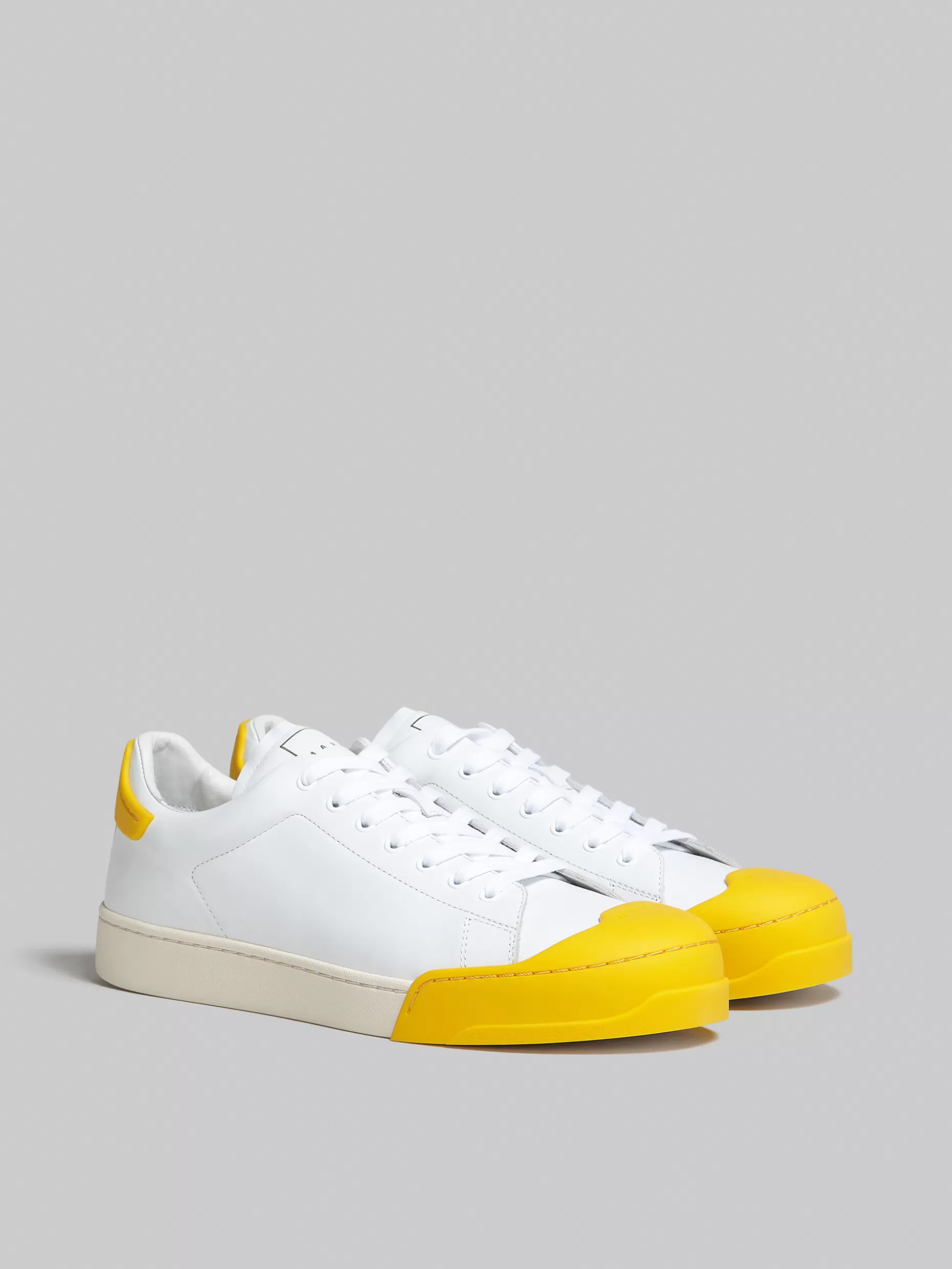 Men Marni Dada Bumper Sneaker In White And Yellow Leather