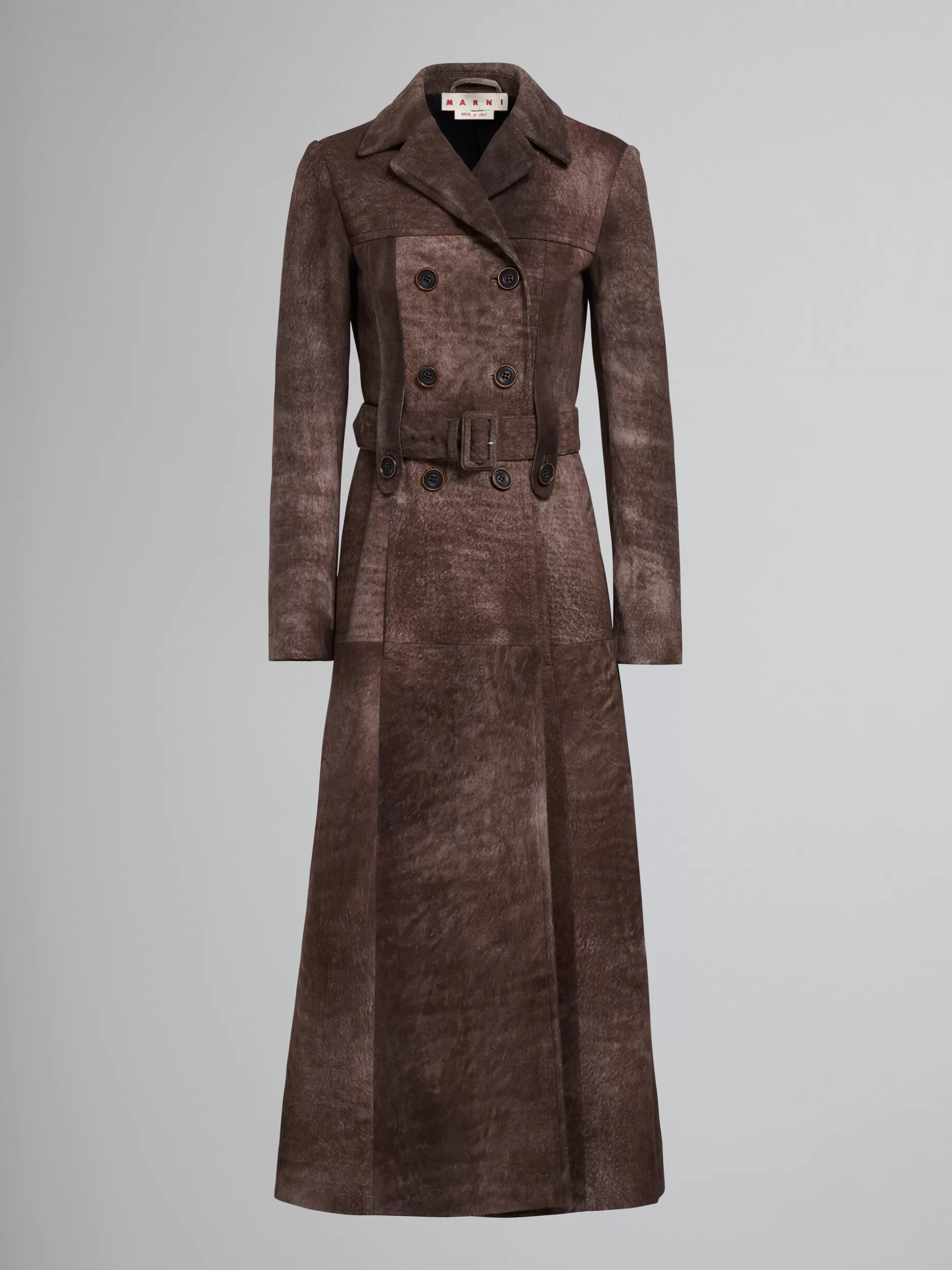 Women Marni Dark Brown Leather Coat