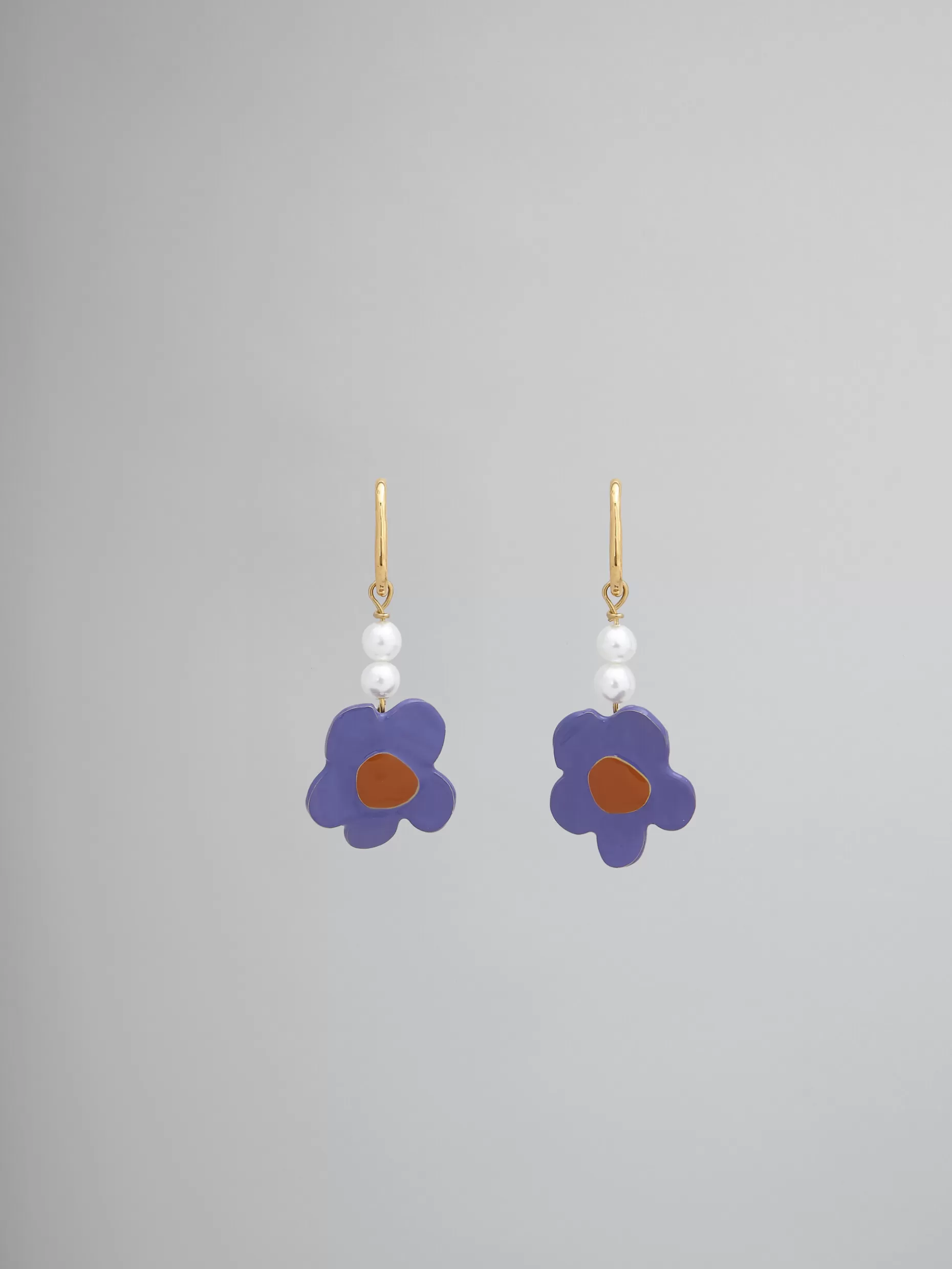 Women Marni Earrings With Purple Flower