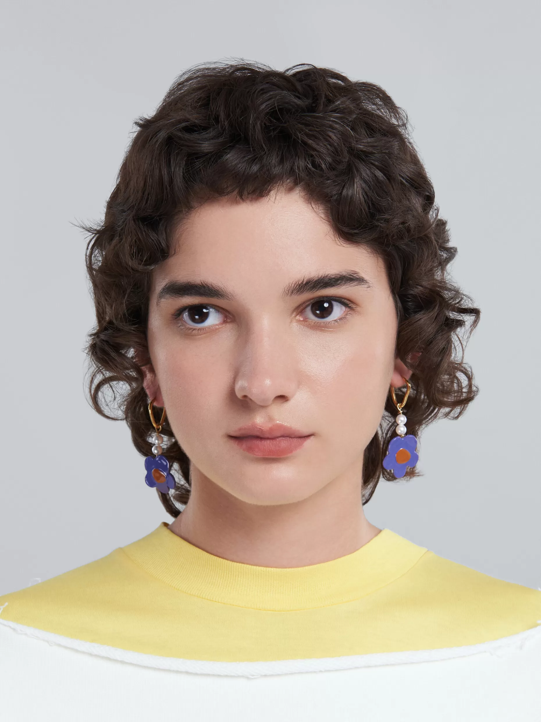 Women Marni Earrings With Purple Flower