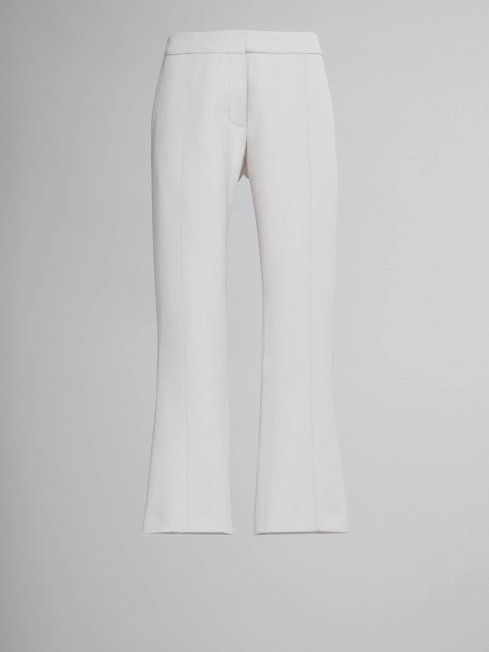 Women Marni Flared Trousers In White Cavalry Wool