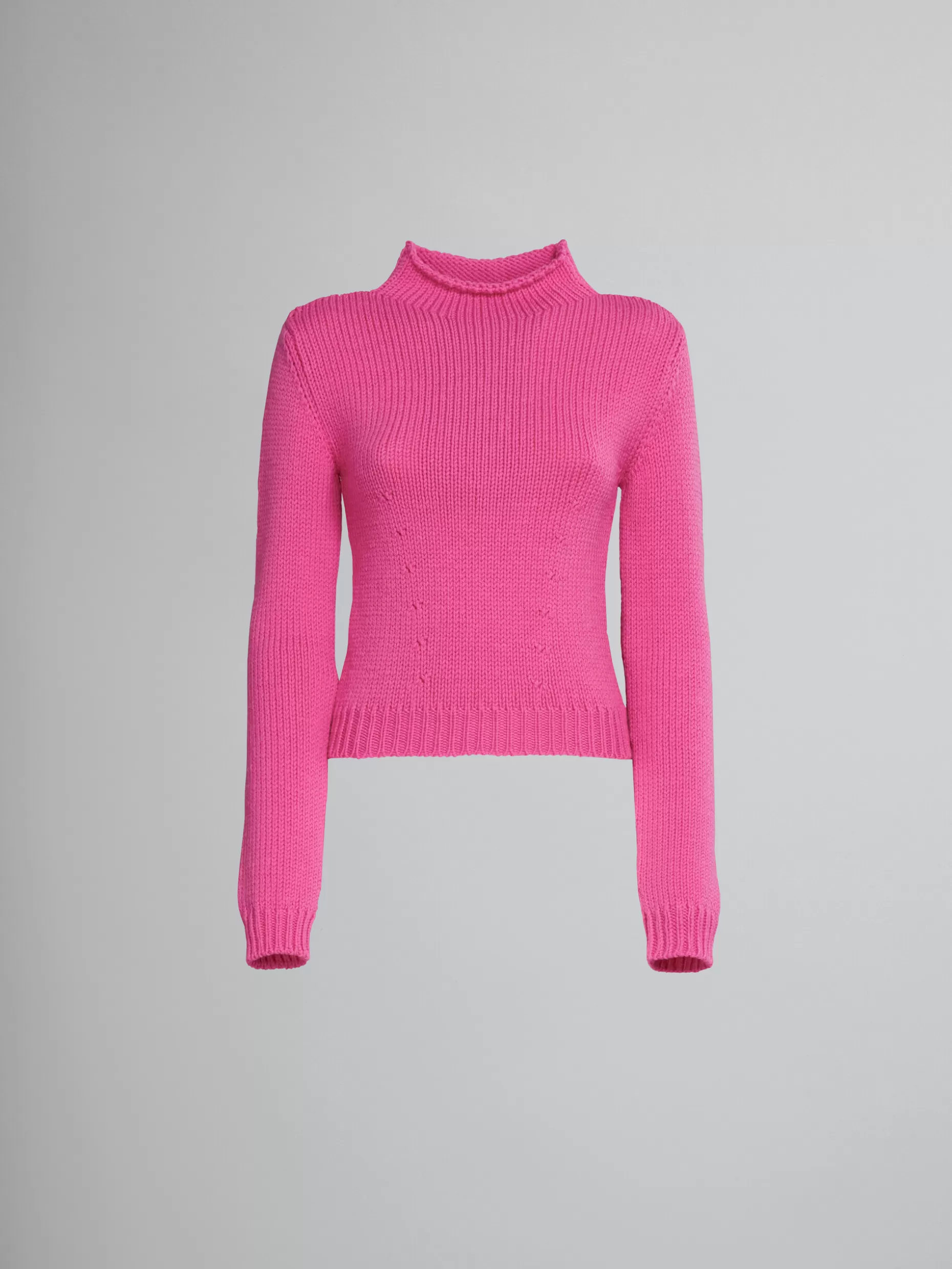 Women Marni Fuchsia Wool Sweater With Logo