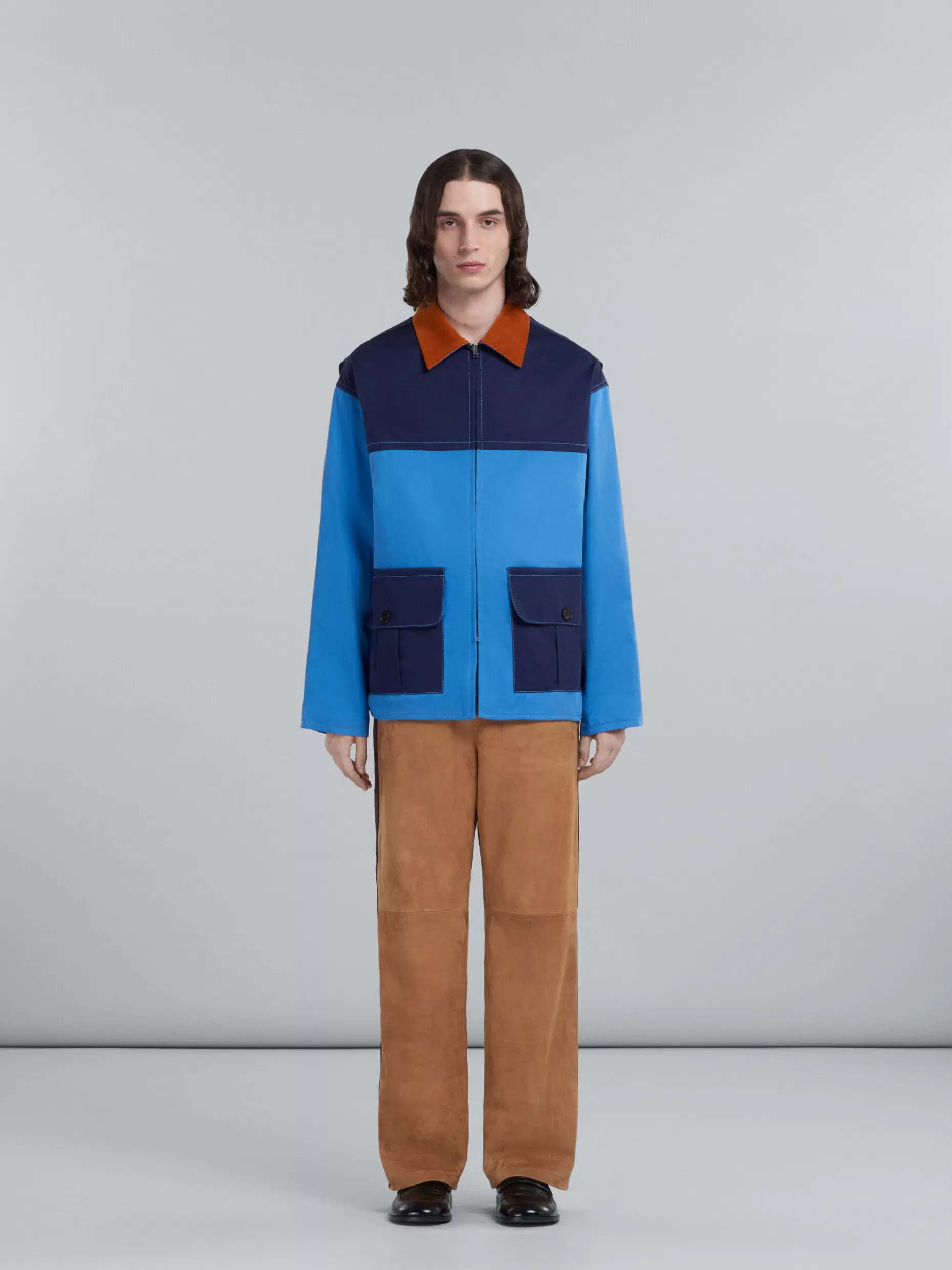 Men Marni Gabardine Jacket With Contrasting Collar