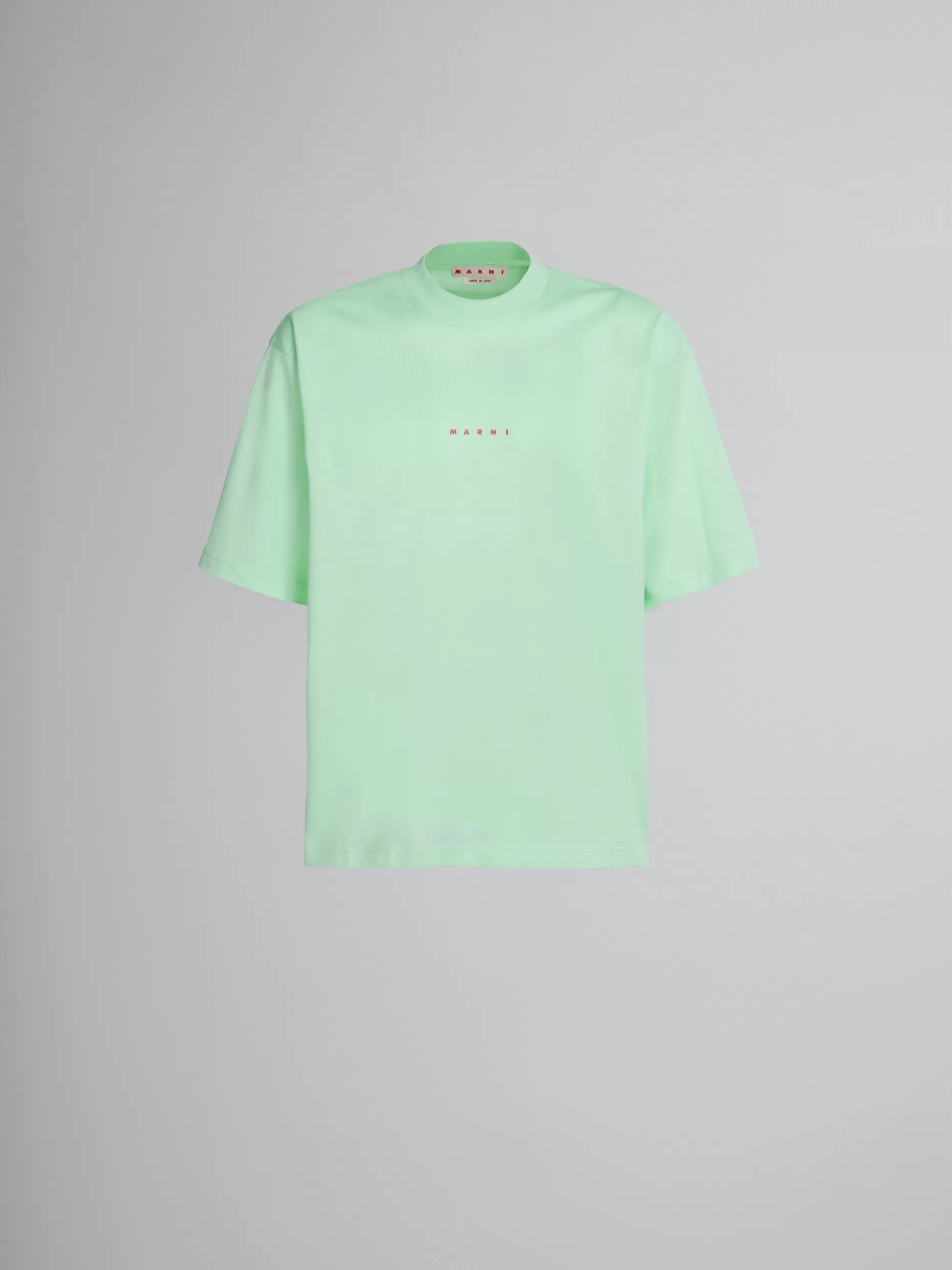 Men Marni Green Bio Cotton T-Shirt With Logo