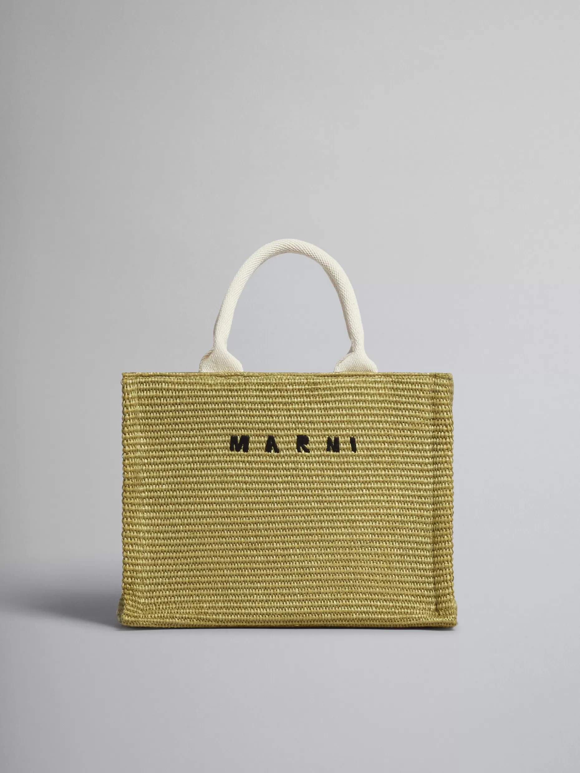 Women Marni Green Raffia Small Tote Bag