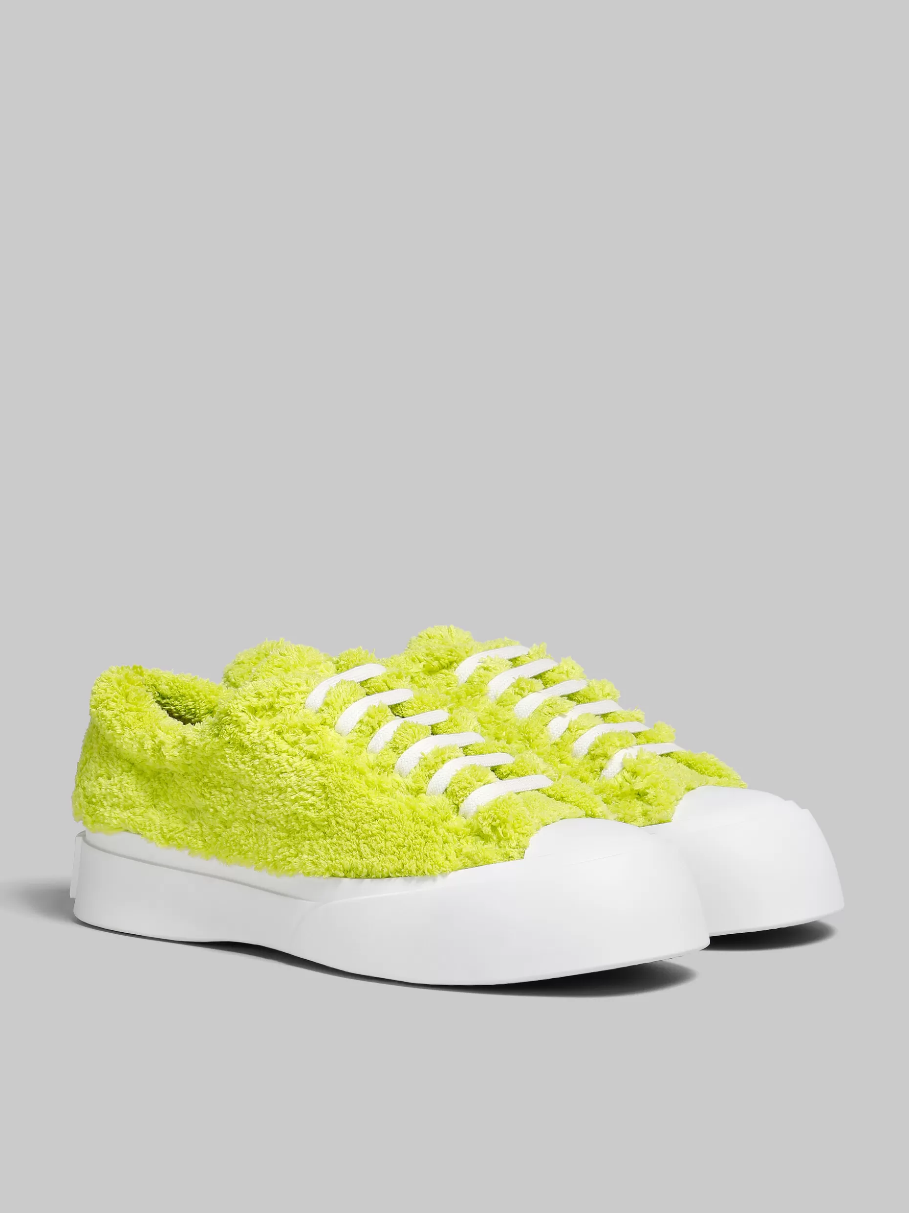 Men Marni Green Terry Pablo Lace-Up Sneaker