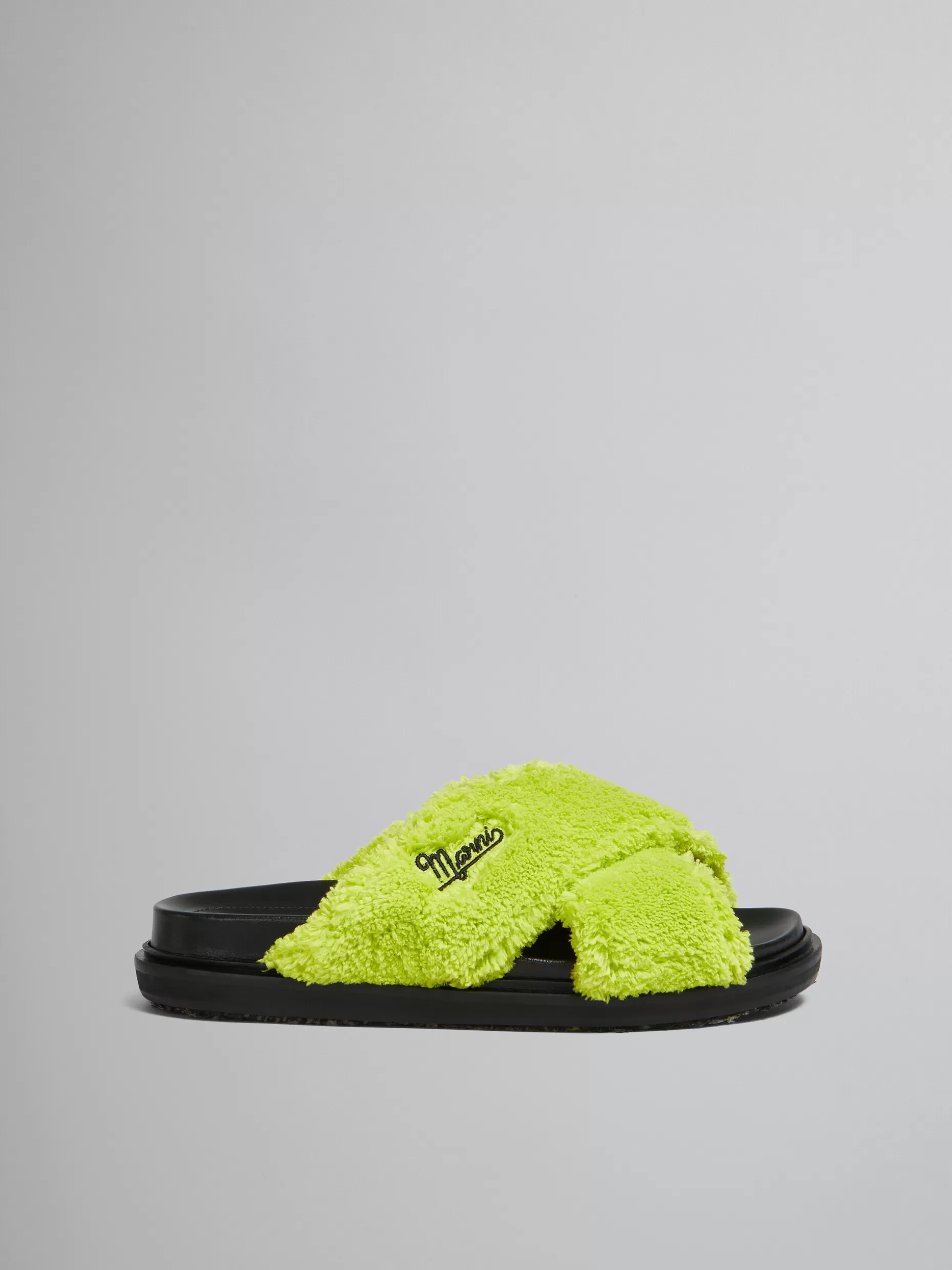 Women Marni Green Terry Slide Sandal