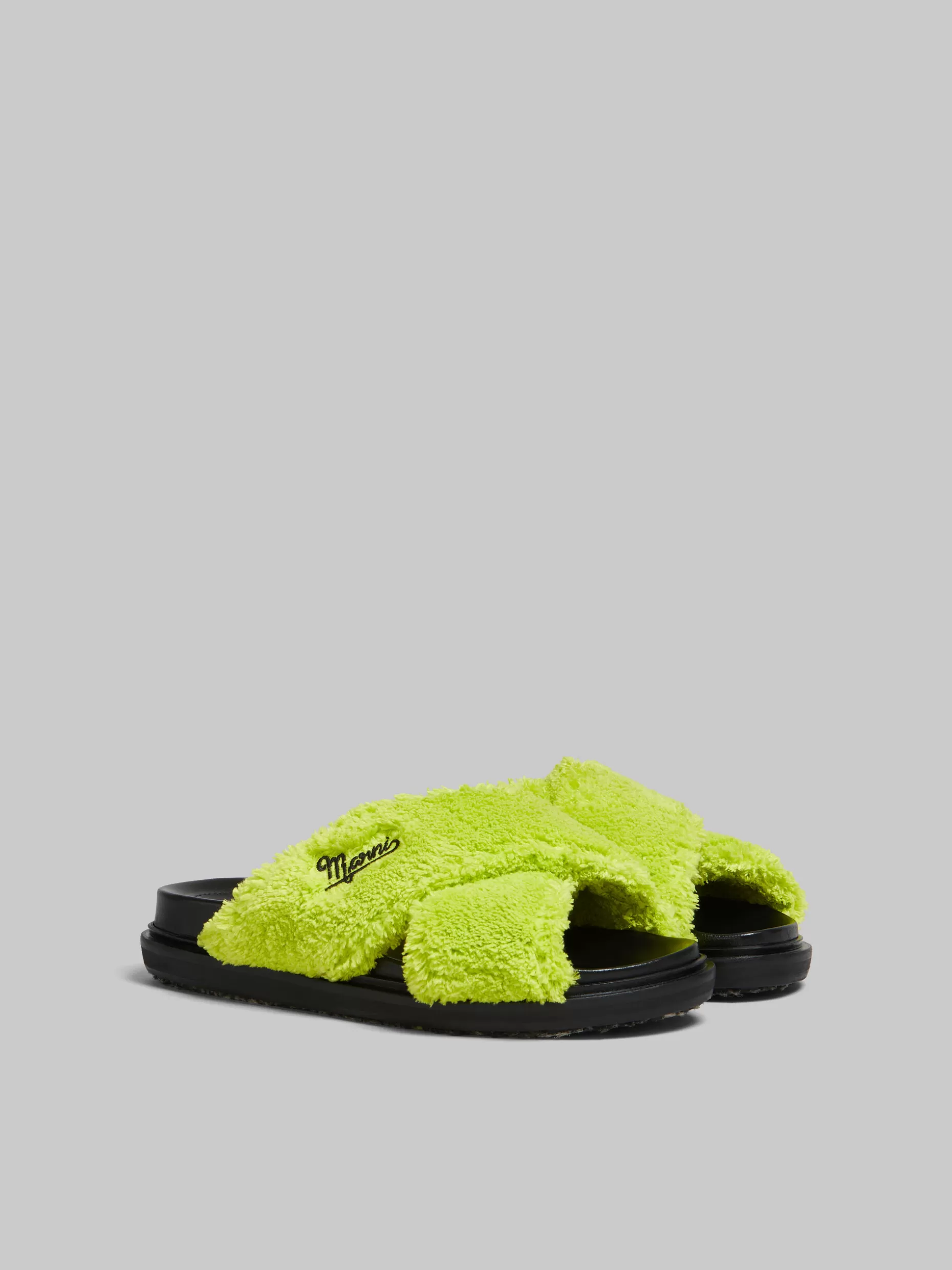 Women Marni Green Terry Slide Sandal