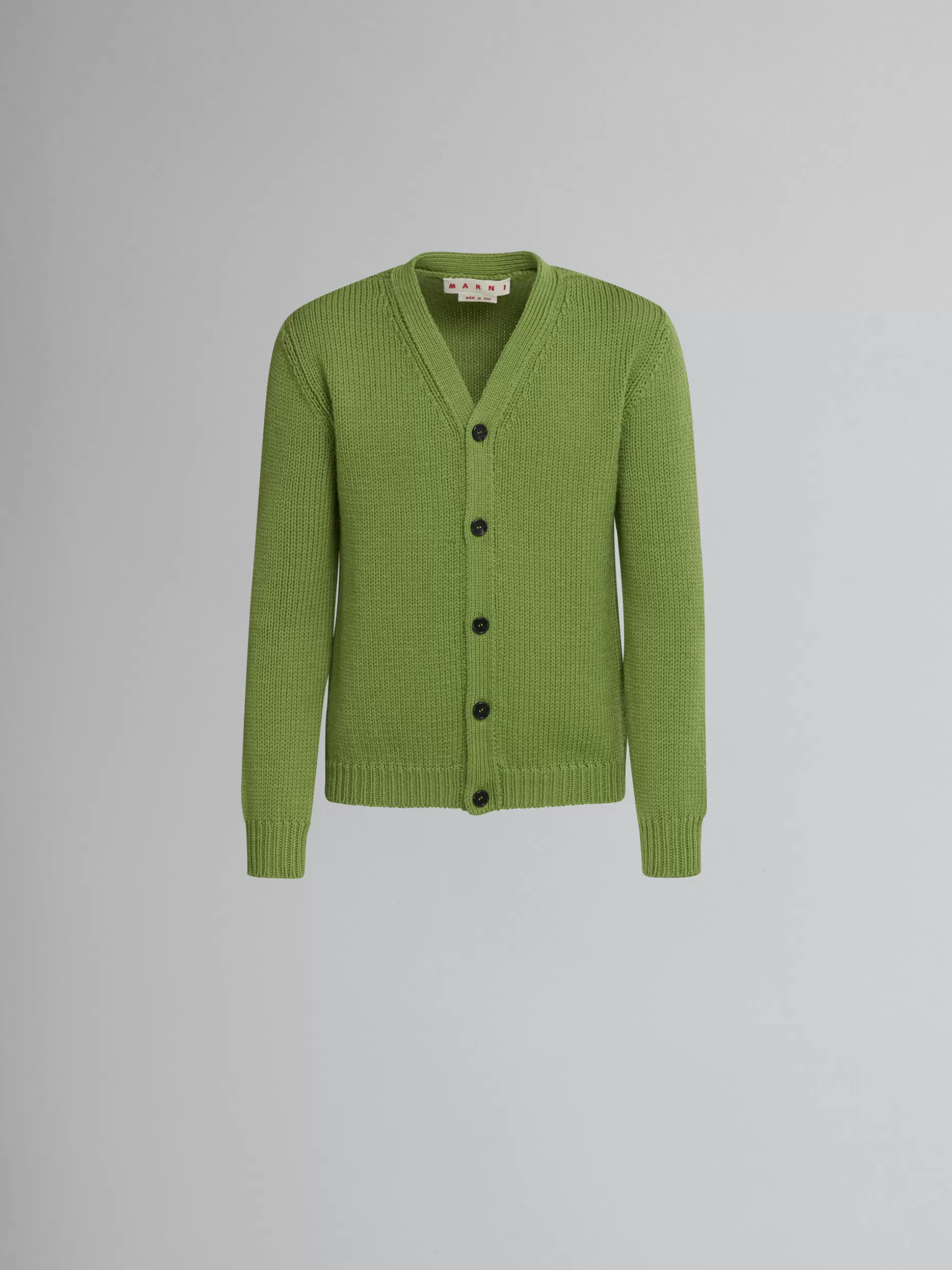 Men Marni Green Wool Cardigan