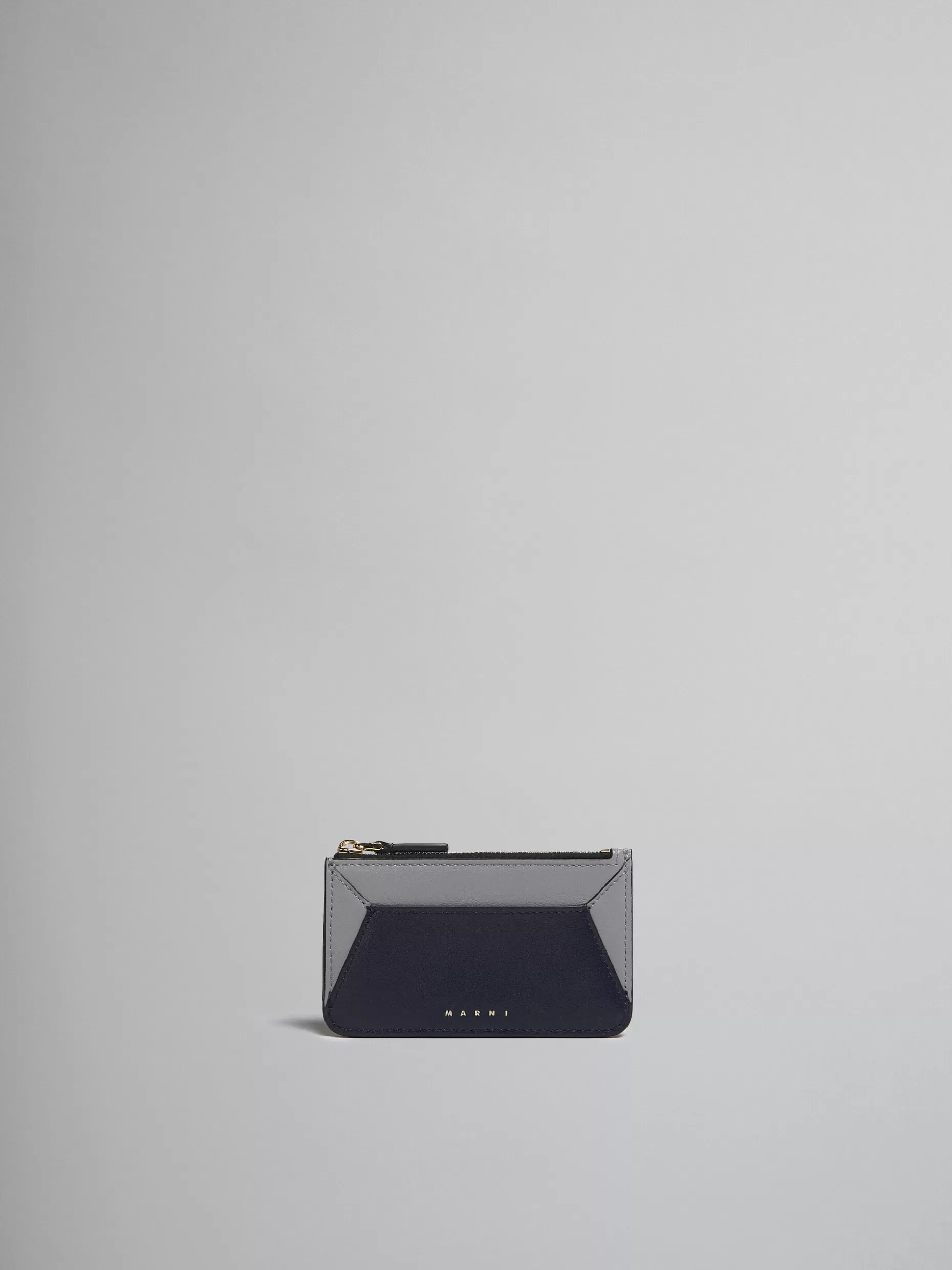 Women Marni Grey And Blue Leather Card Case