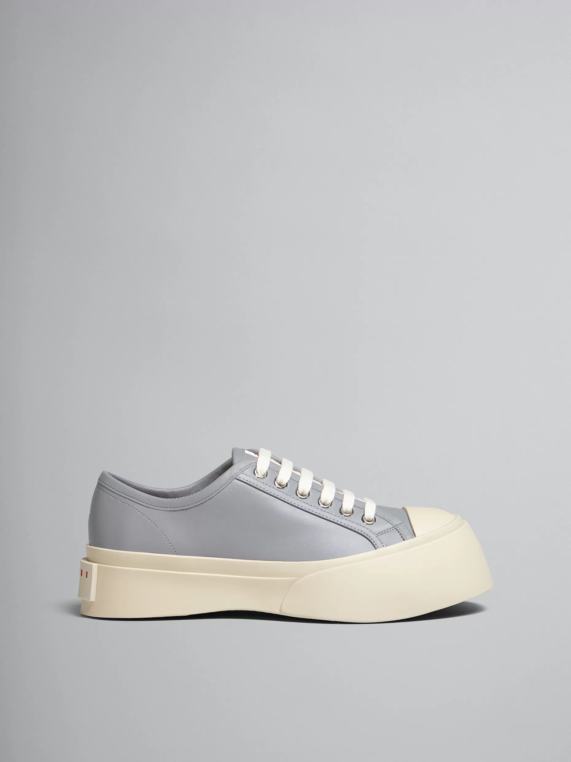 Women Marni Grey Leather Pablo Lace-Up Sneaker