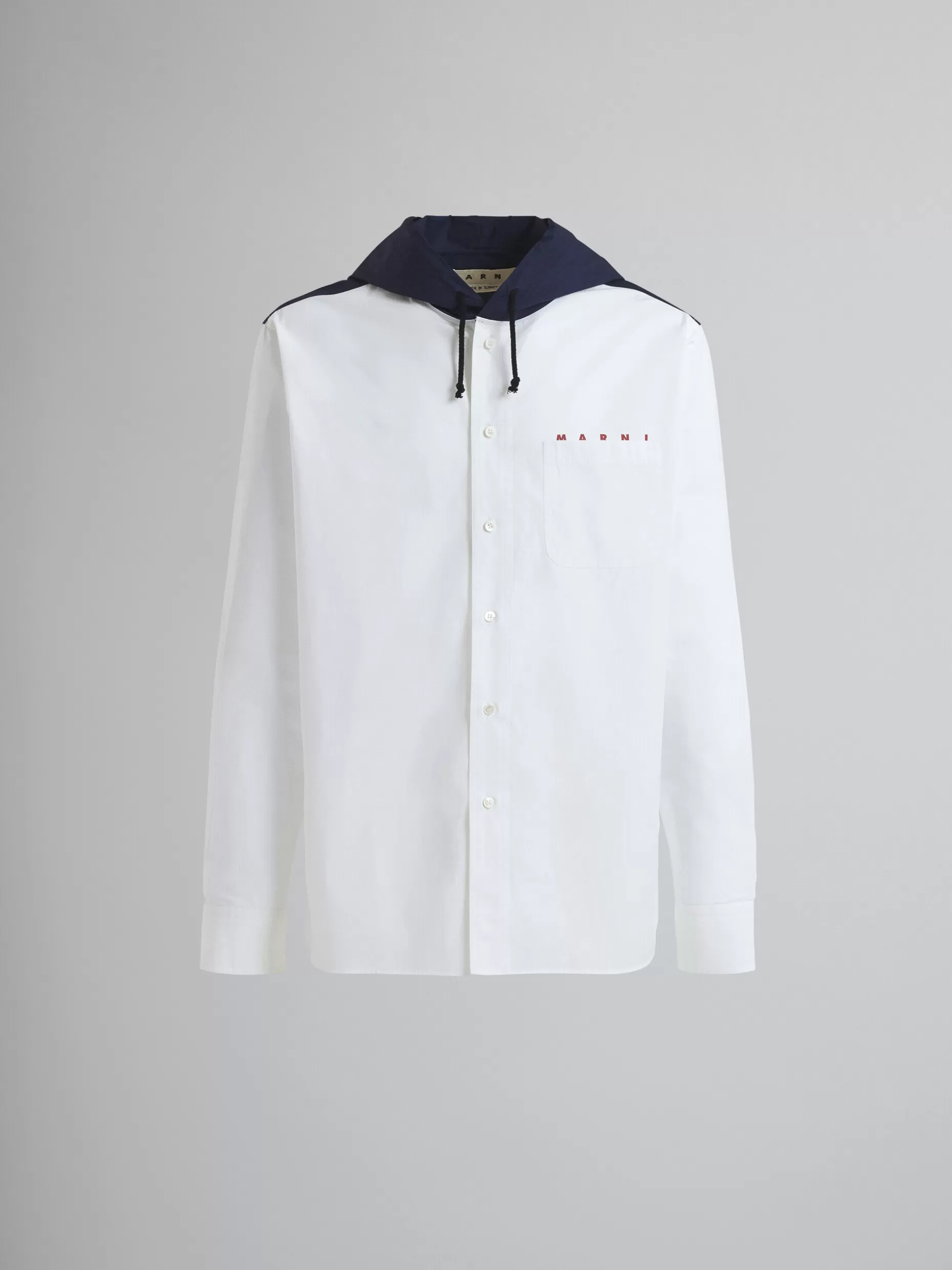 Men Marni Hooded Cotton Poplin Shirt-Jacket